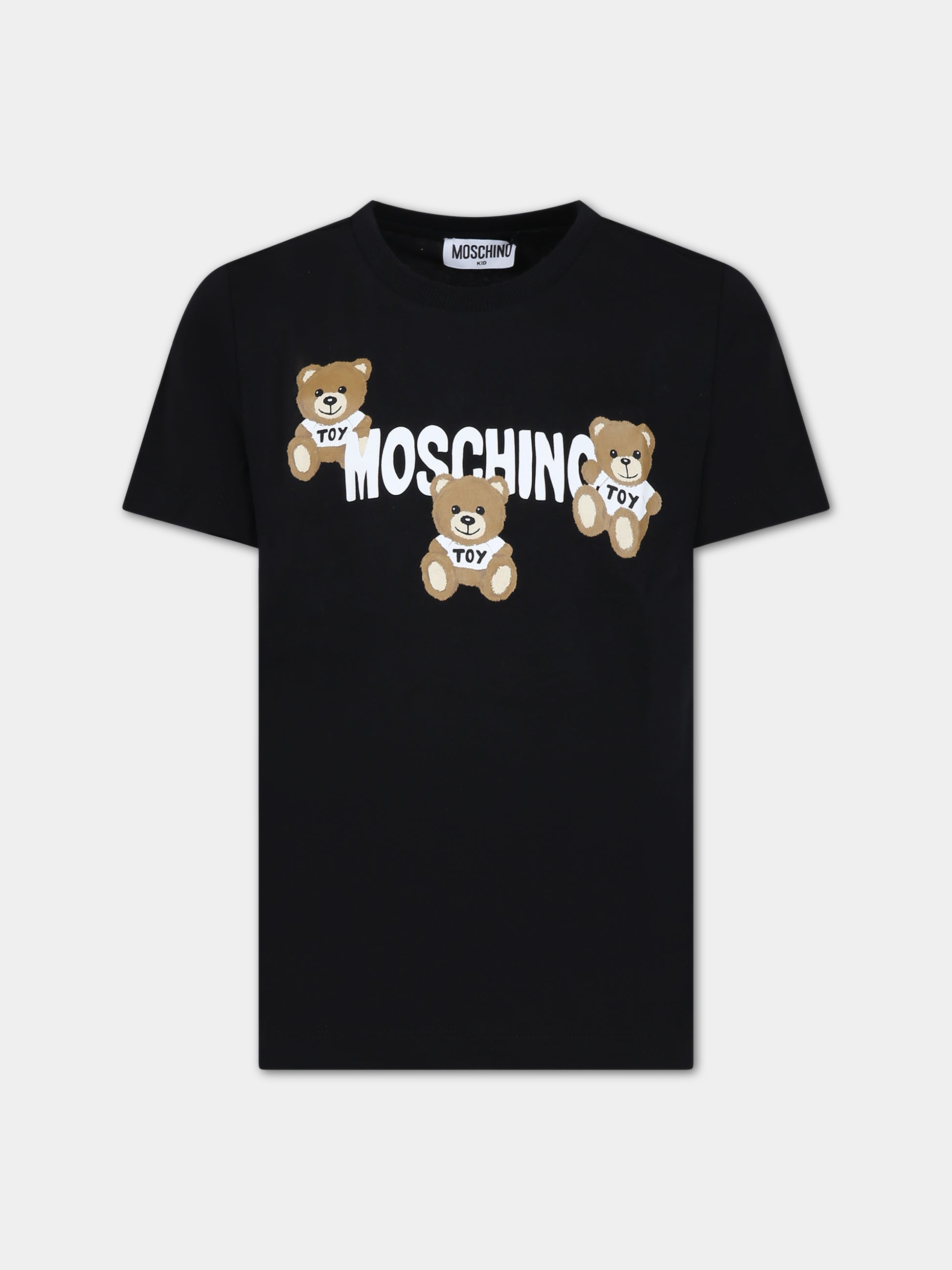 Set nero per bambini con Teddy Bears e logo,Moschino Kids,HPK024 LAA23 60100