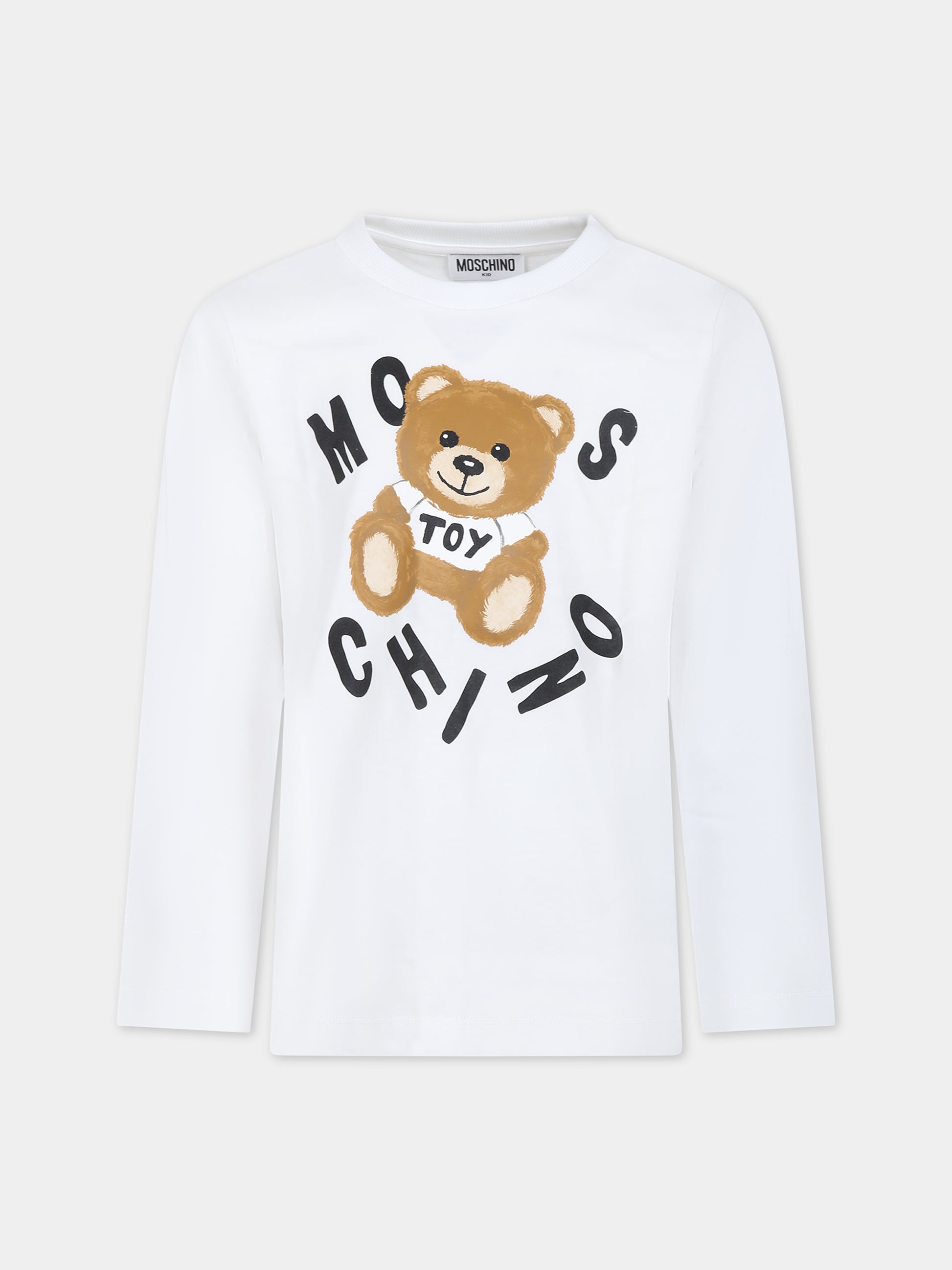 Set bianco per bambini con Teddy Bears e logo,Moschino Kids,HPK024 LAA23 82298