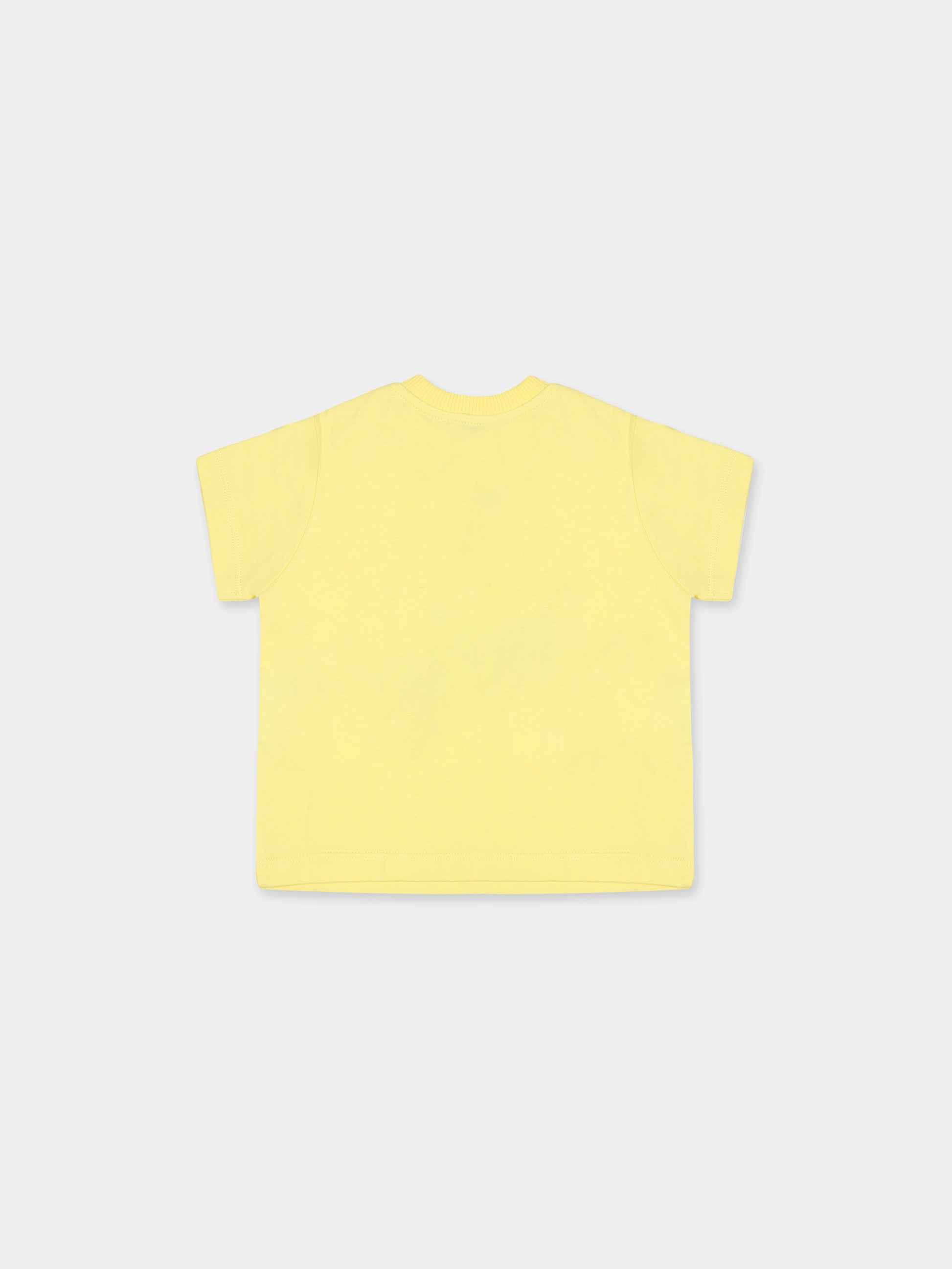 T-shirt bianca per neonati con Teddy bear e logo,Moschino Kids,MMM032 LAA27 50230