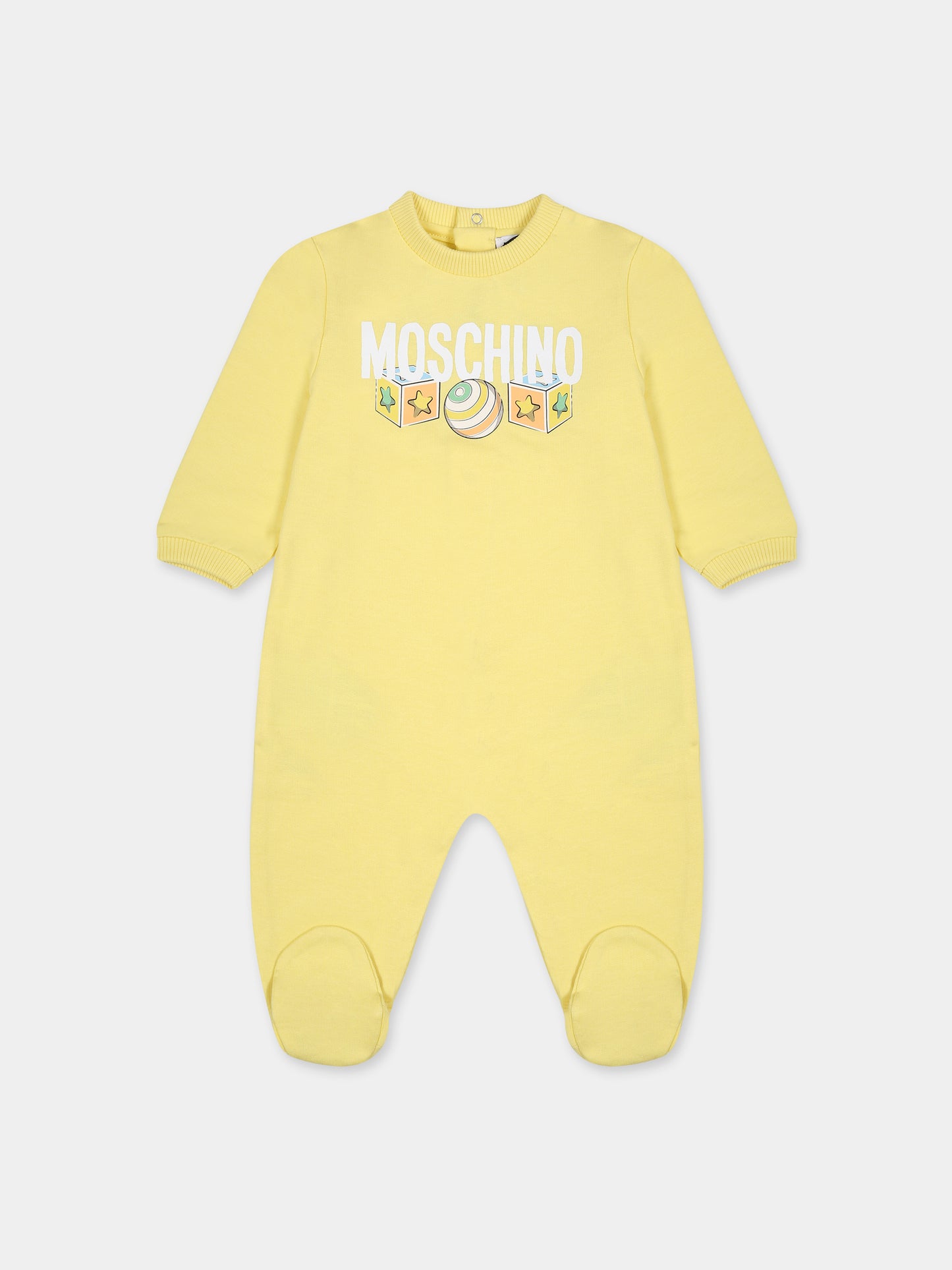 Set giallo per neonati con Teddy Bear e logo,Moschino Kids,MMY03I LCA19 50230