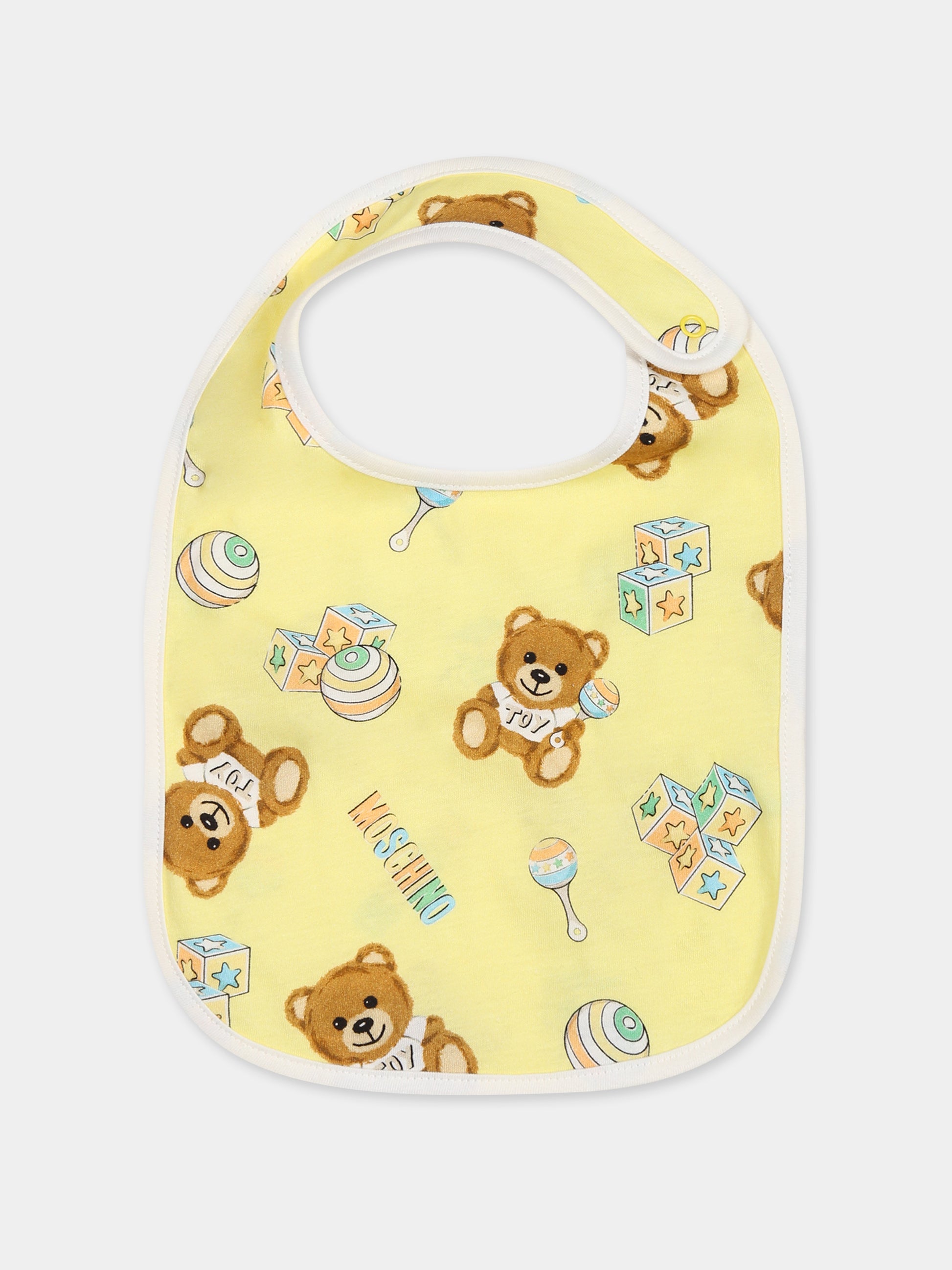 Set giallo per neonati con Teddy Bear e logo,Moschino Kids,MMY03I LCA19 50230