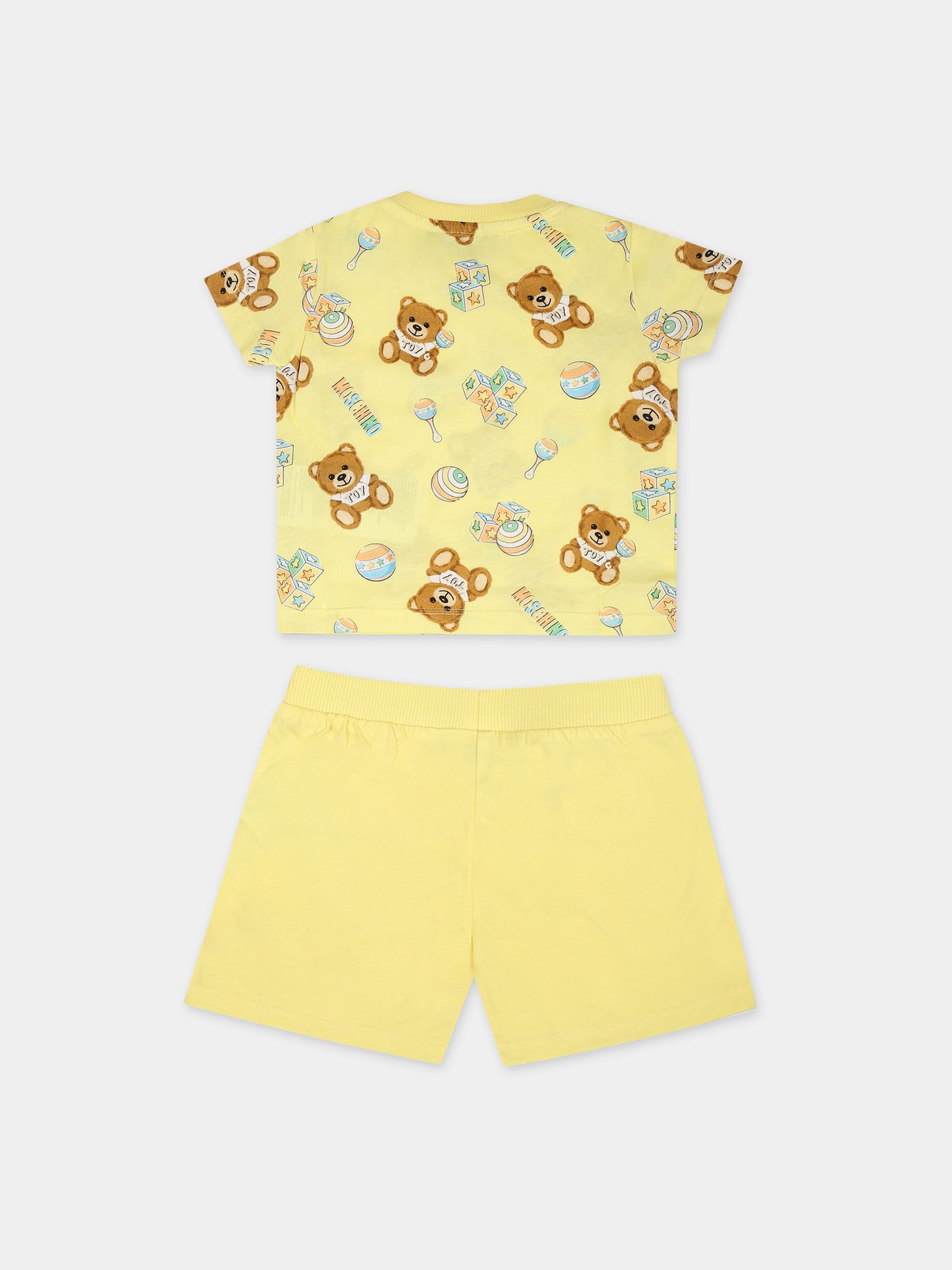 Completo giallo per neonati con Teddy Bear,Moschino Kids,MQG003 LAB59 84490