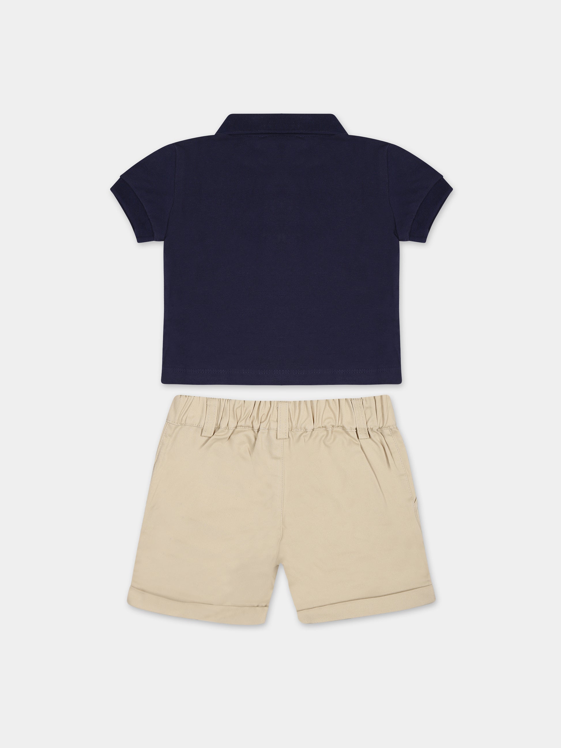 Completo blu per neonato con Teddy Bear e logo,Moschino Kids,MUG00S LPC04 40016