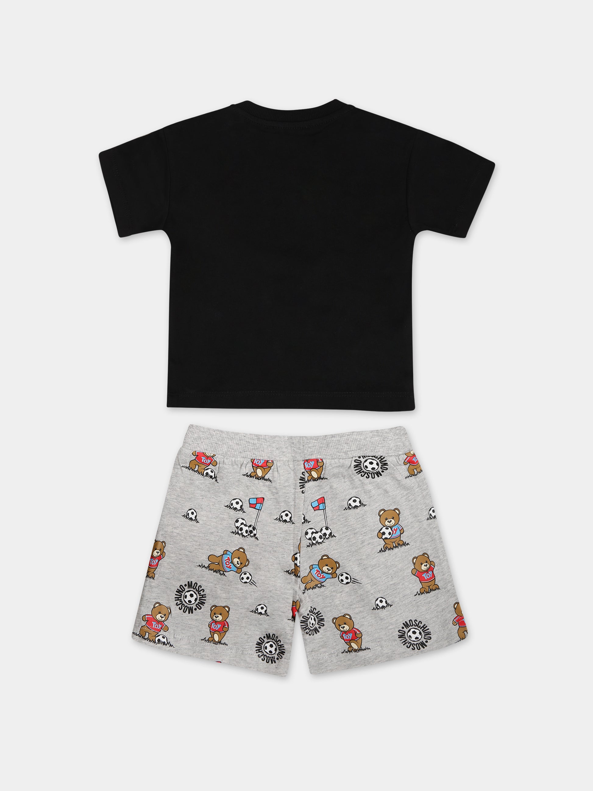 Completo nero per neonato con Teddy Bear,Moschino Kids,MUG00V LAB57 60100