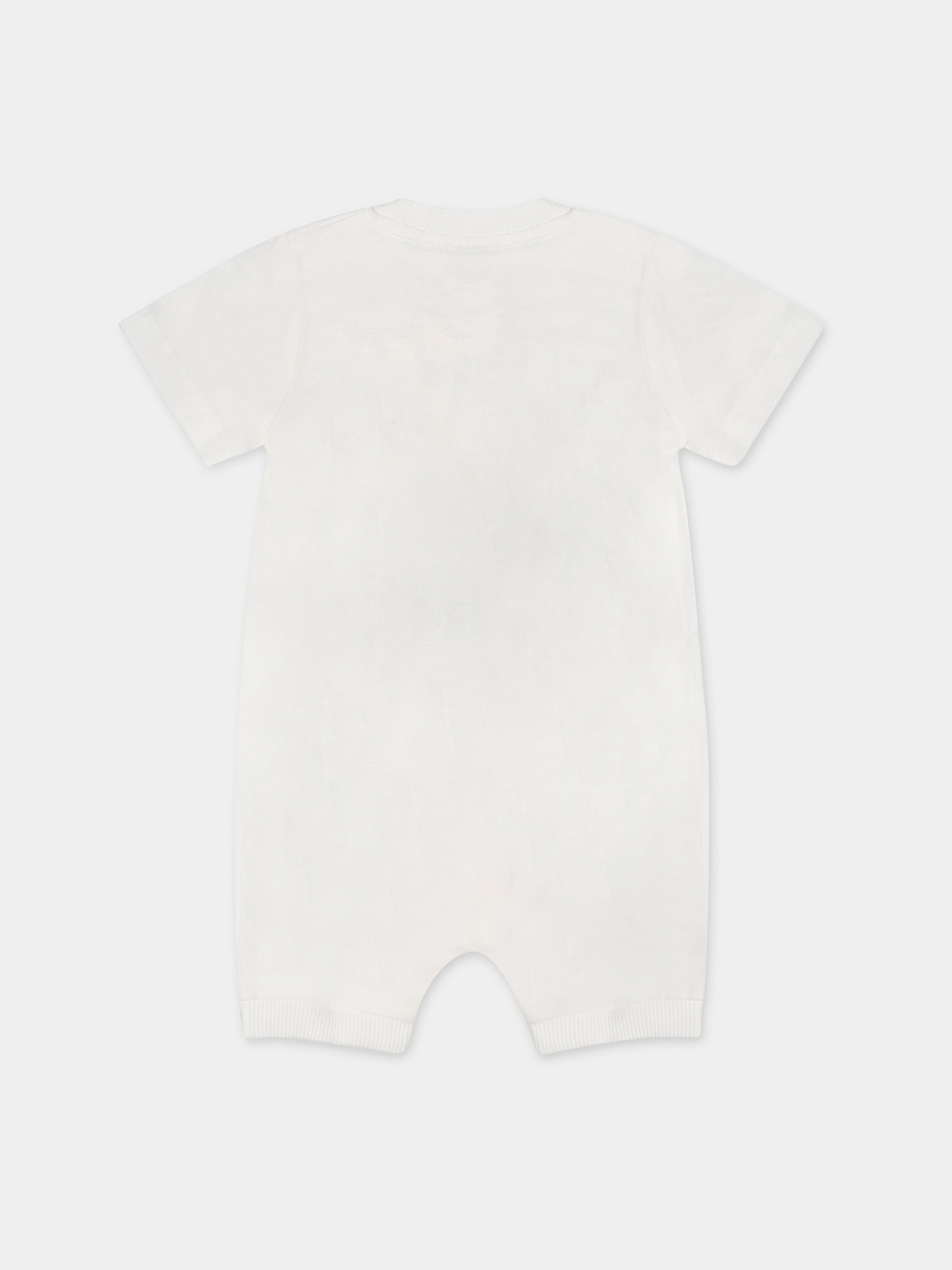 Pagliaccetto bianco per neonato con Teddy bear e logo,Moschino Kids,MUT037 LAA03 10063