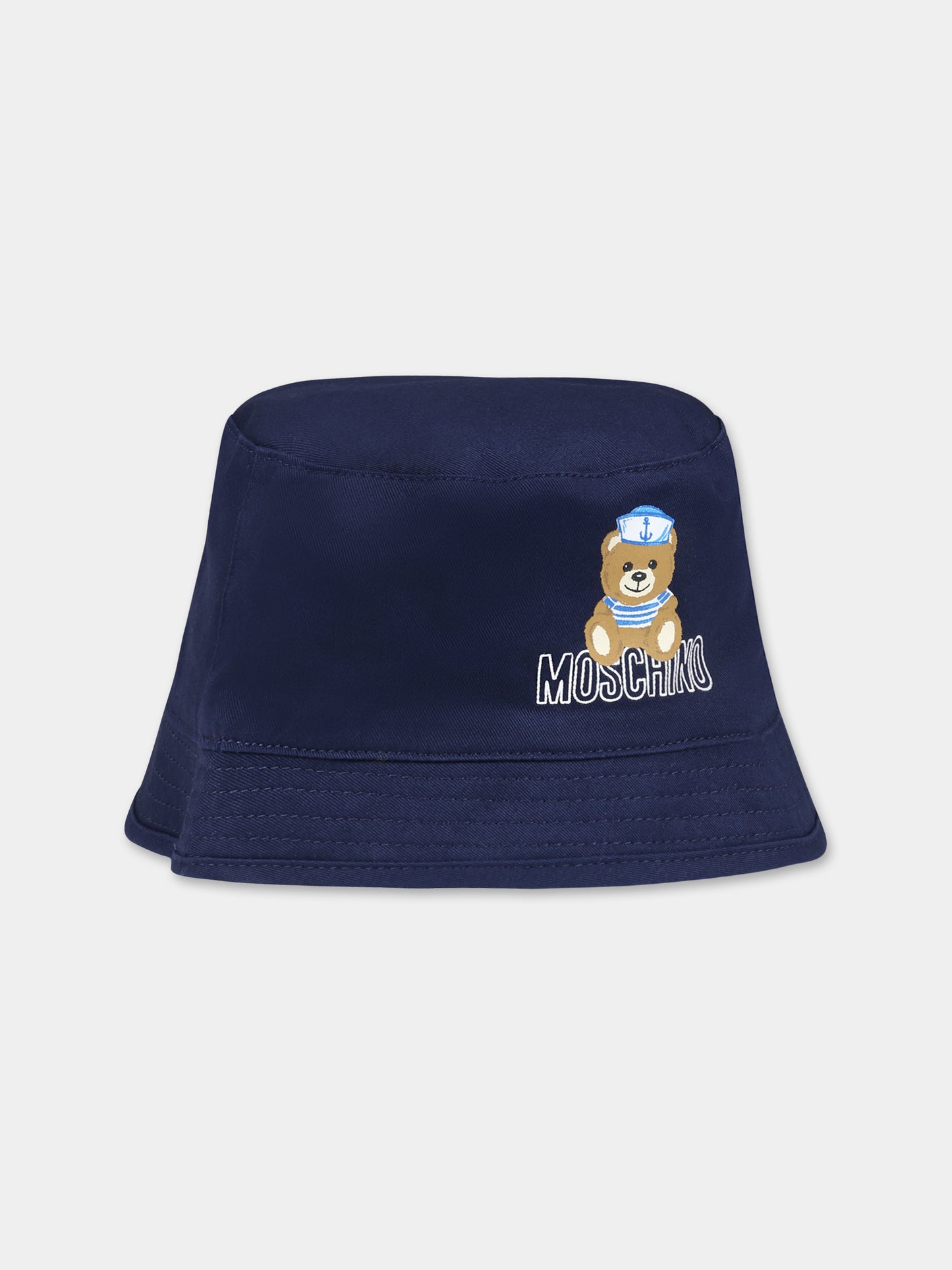 Cloche blu per neonato con Teddy Bear,Moschino Kids,MUX04A LPC04 40016
