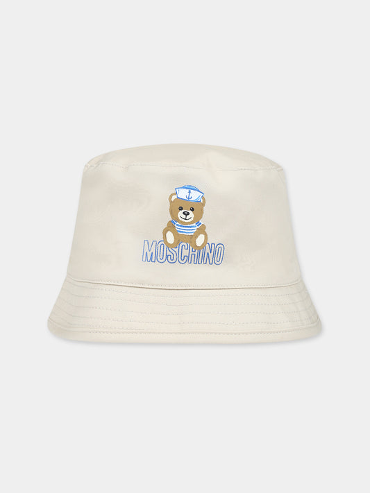 Cloche beige per neonato con Teddy Bear,Moschino Kids,MUX04A LPC04 20310