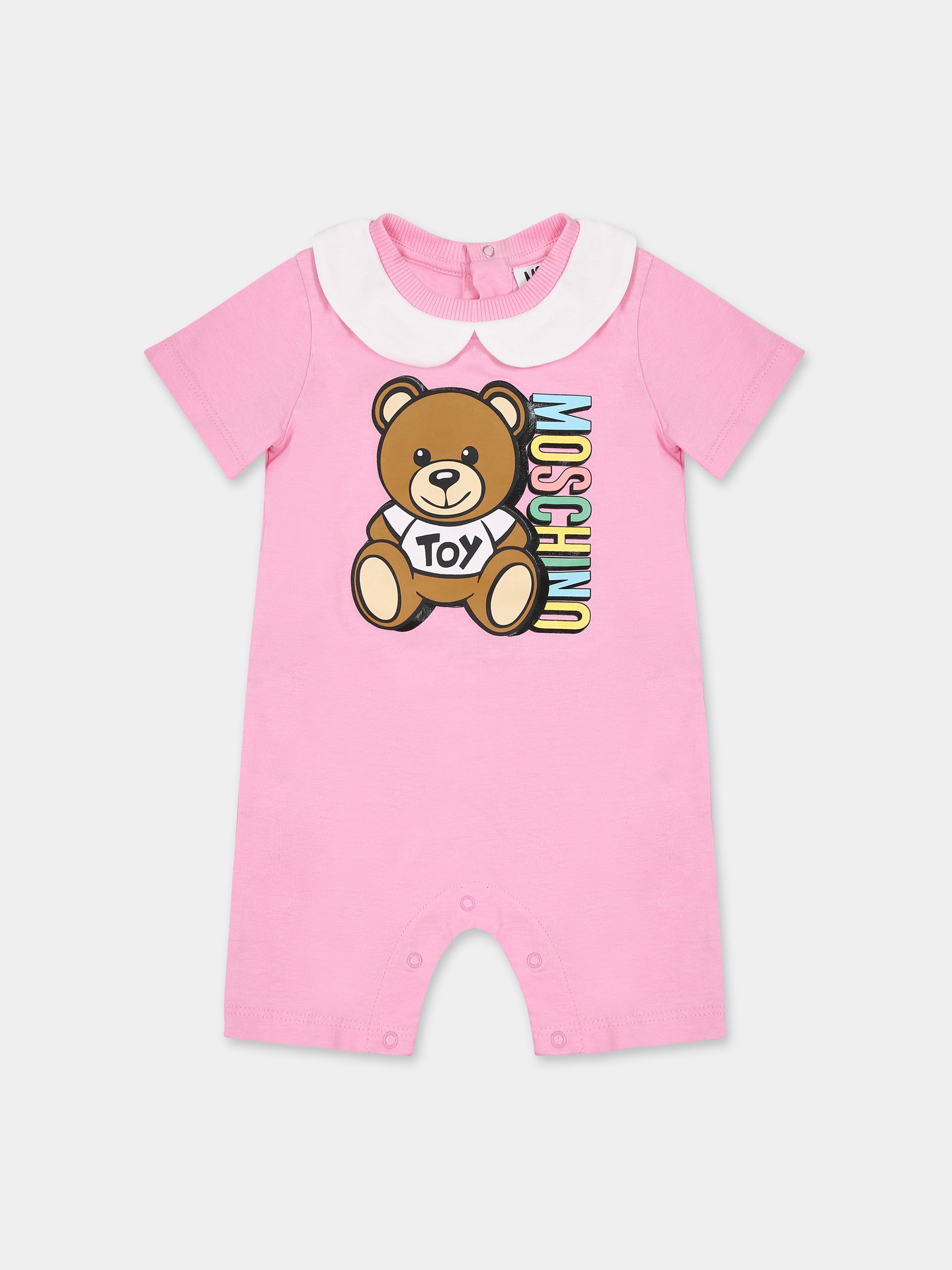 Set rosa per neonata con Teddy Bear e  logo,Moschino Kids,MUY04S LAA27 51473