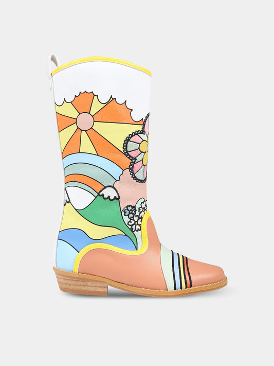 Stivali multicolor per bambina con stampa,Stella Mccartney Kids,TS0A36 Z1168 999