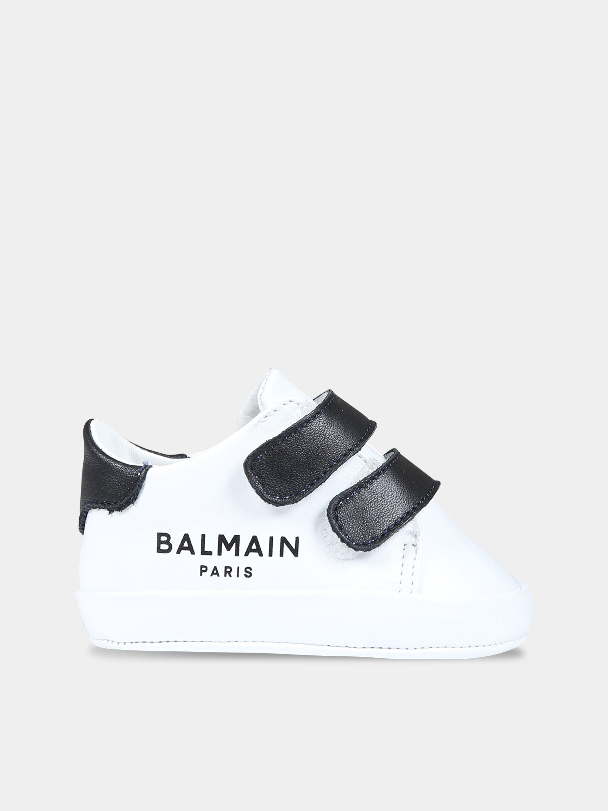 Sneakers bianche per neonati con logo,Balmain Kids,BS0666 Y0051 100NE