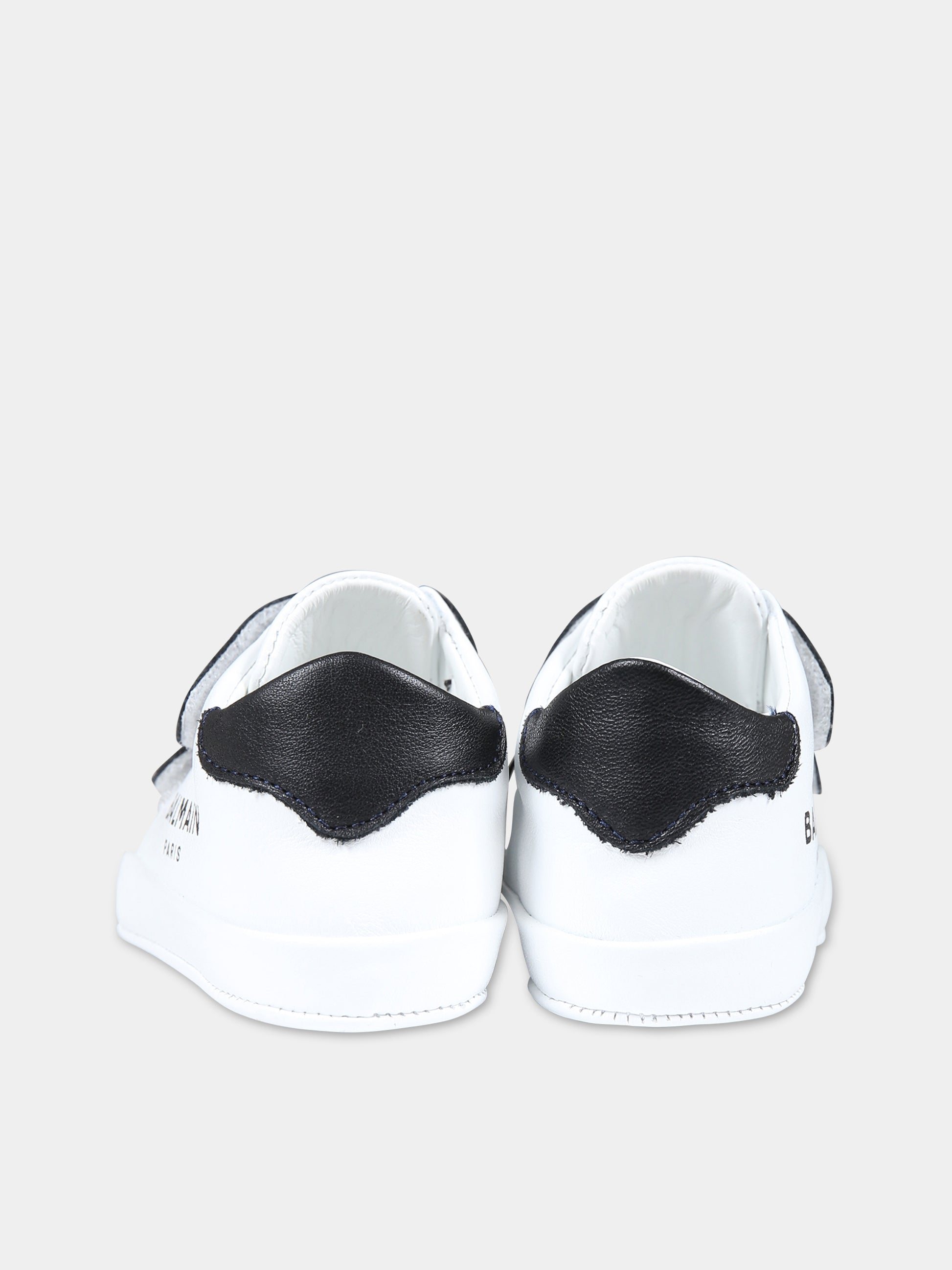 Sneakers bianche per neonati con logo,Balmain Kids,BS0666 Y0051 100NE