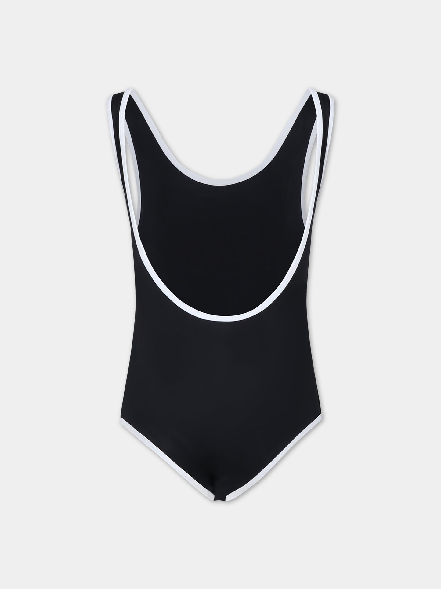 Costume nero per bambina con logo,Balmain Kids,BSCA89 Z1172 930BC