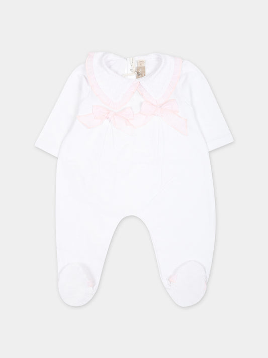 Tutina bianca per neonata con fiocchi,La Stupenderia,TBTT52N01