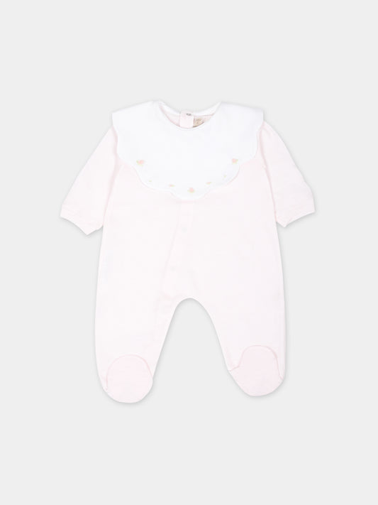 Tutina rosa per neonata con fiori,La Stupenderia,TBTT56N03