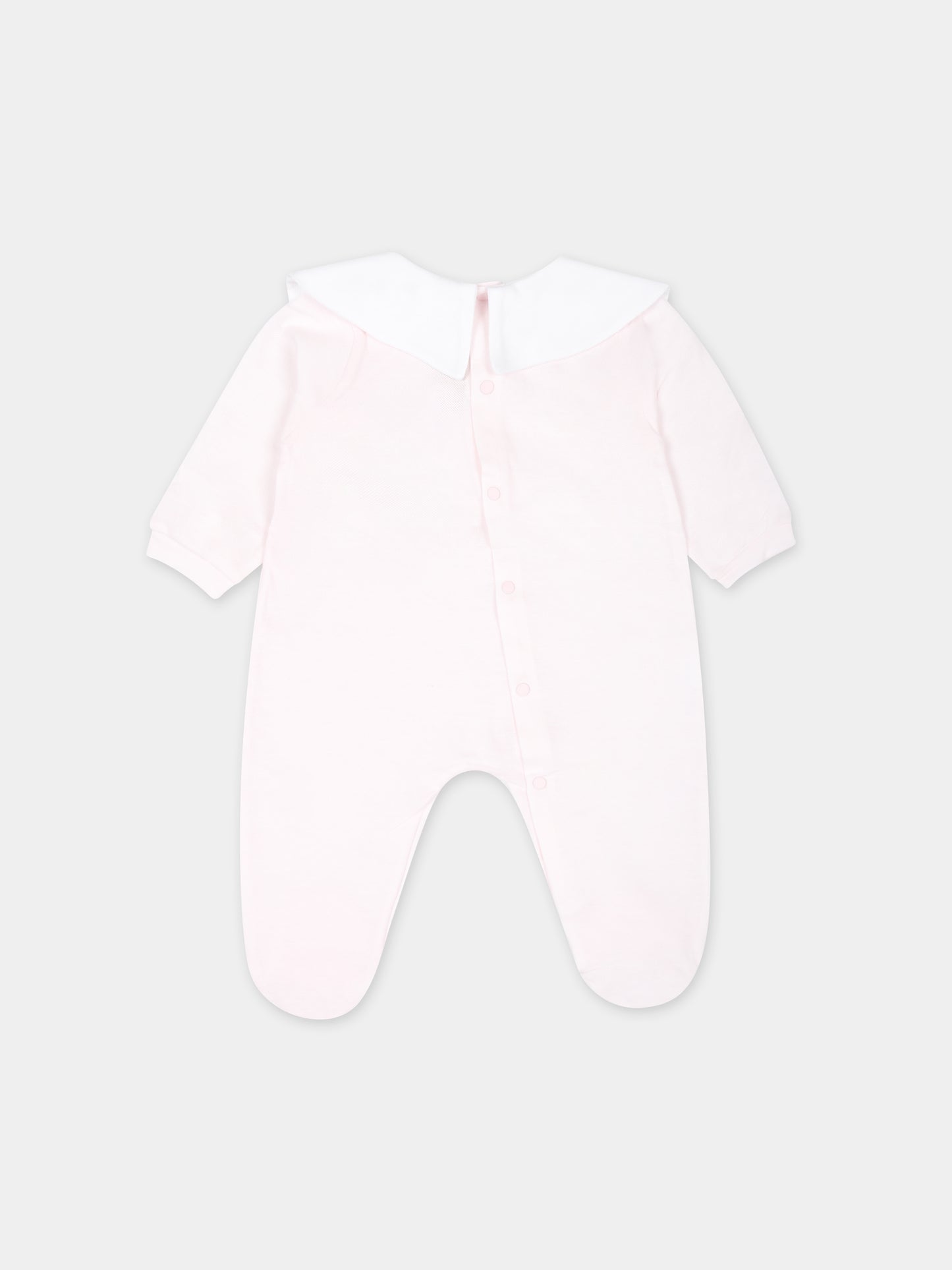 Tutina rosa per neonata con fiori,La Stupenderia,TBTT56N03