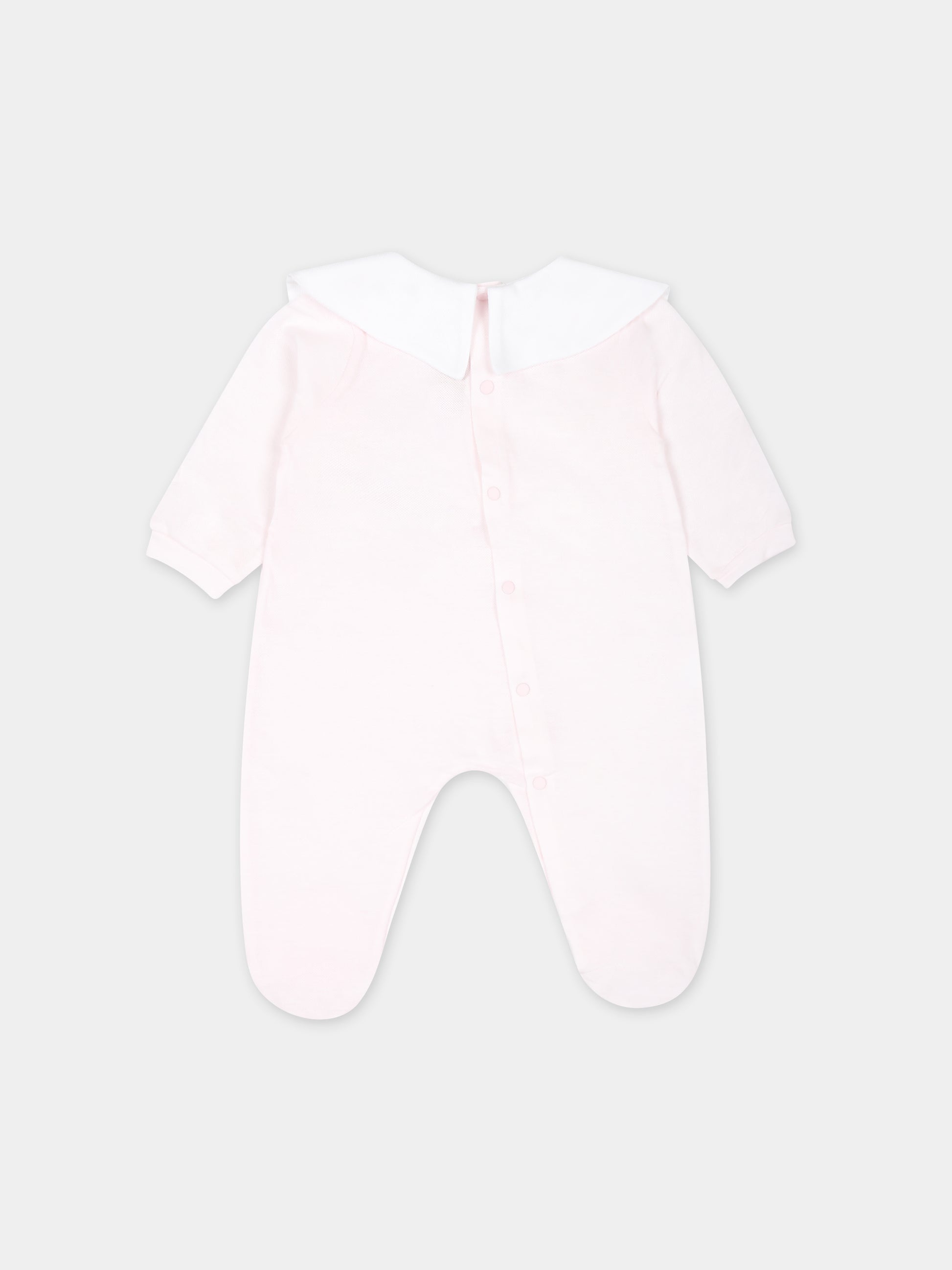 Tutina rosa per neonata con fiori,La Stupenderia,TBTT56N03