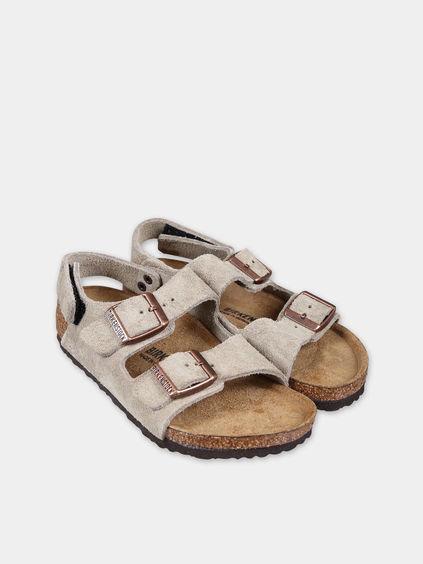 Sandali Milano beige per bambini con logo,Birkenstock,1021723 TAUPE