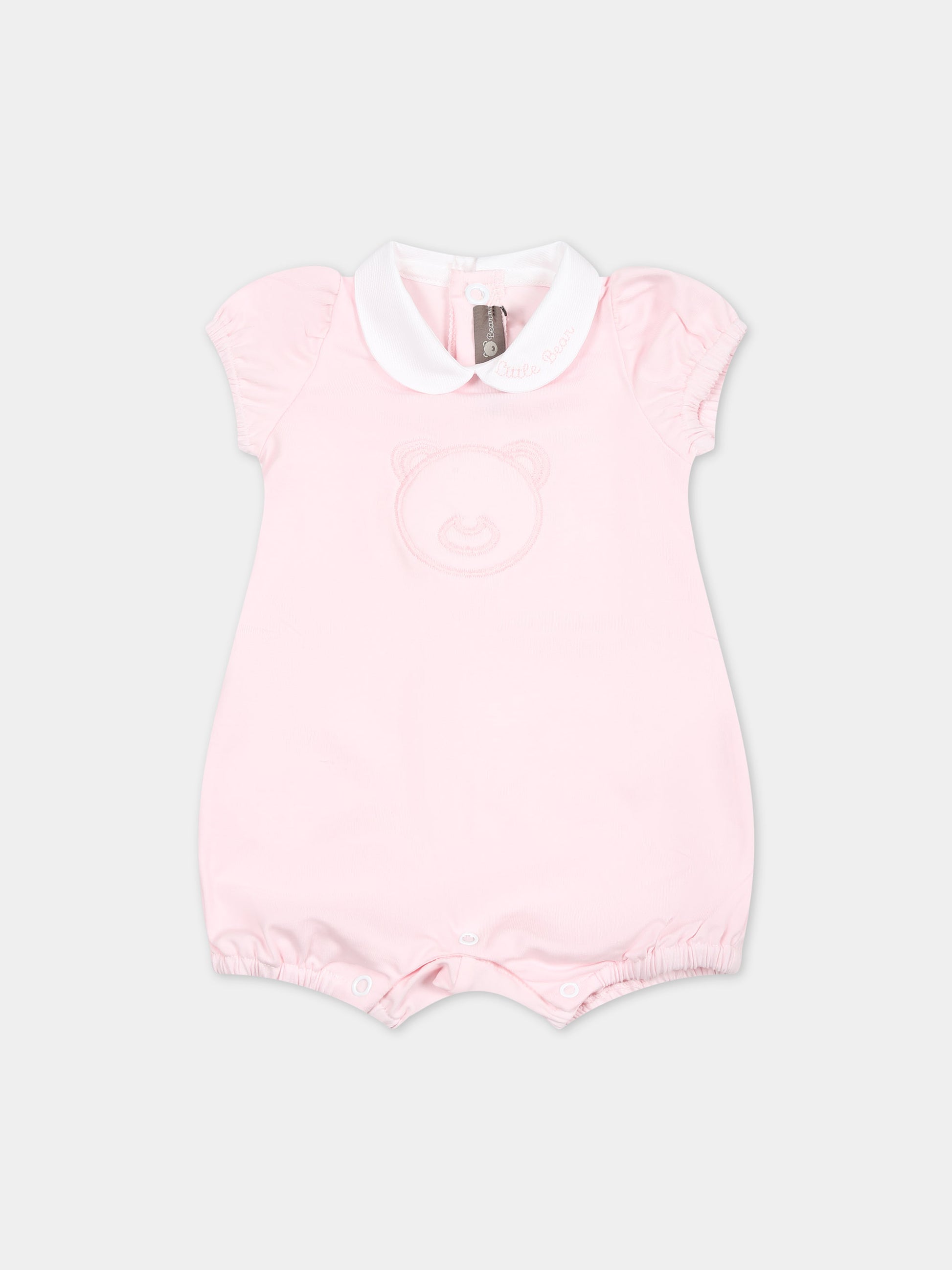 Pagliaccetto rosa per neonata con orso,Little Bear,8050 ROSA