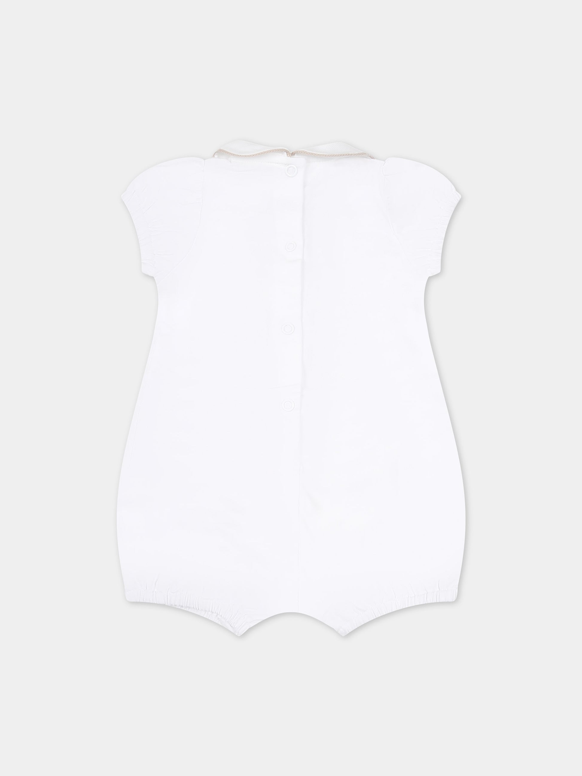 Pagliaccetto bianco per neonati con orso,Little Bear,8056 BIANCO/CORDA