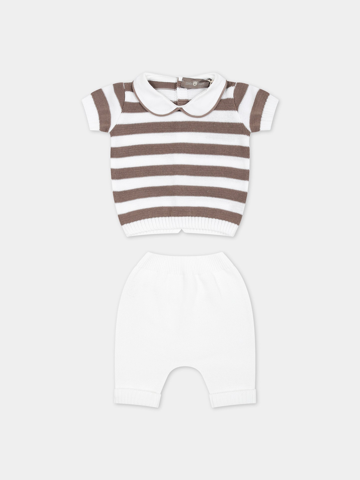 Completo nascita multicolor per neonati,Little Bear,8109 BIANCO/CACAO