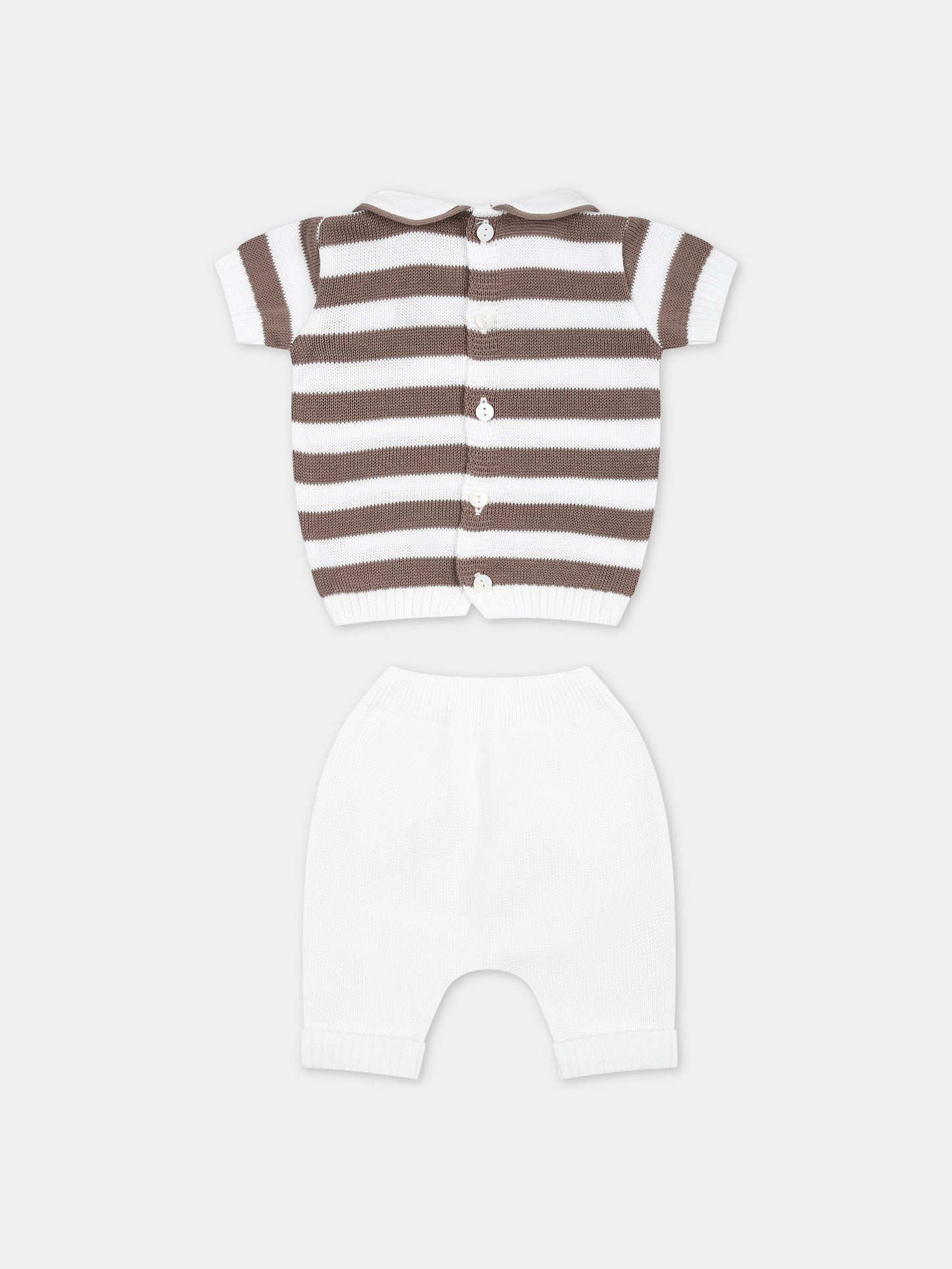 Completo nascita multicolor per neonati,Little Bear,8109 BIANCO/CACAO