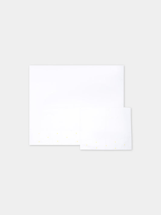 Lenzuolo bianco per neonati con pois gialli,Little Bear,2040 BIANCO/GIALLO