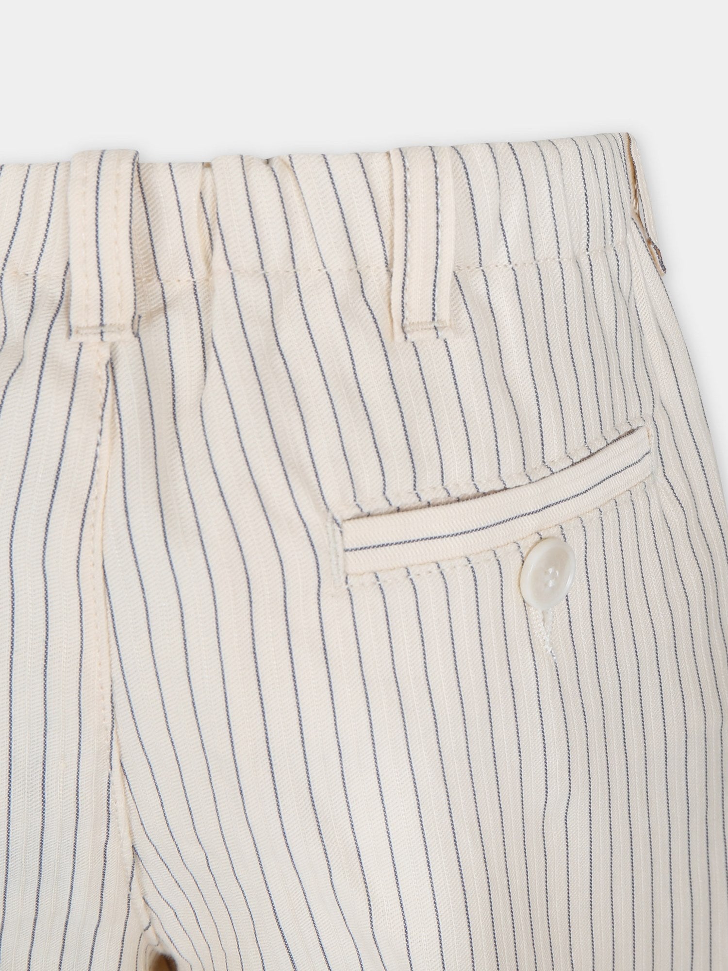 Pantaloni avorio per bambino con aquilotto,Emporio Armani,3D4PJG 4N8DZ F119