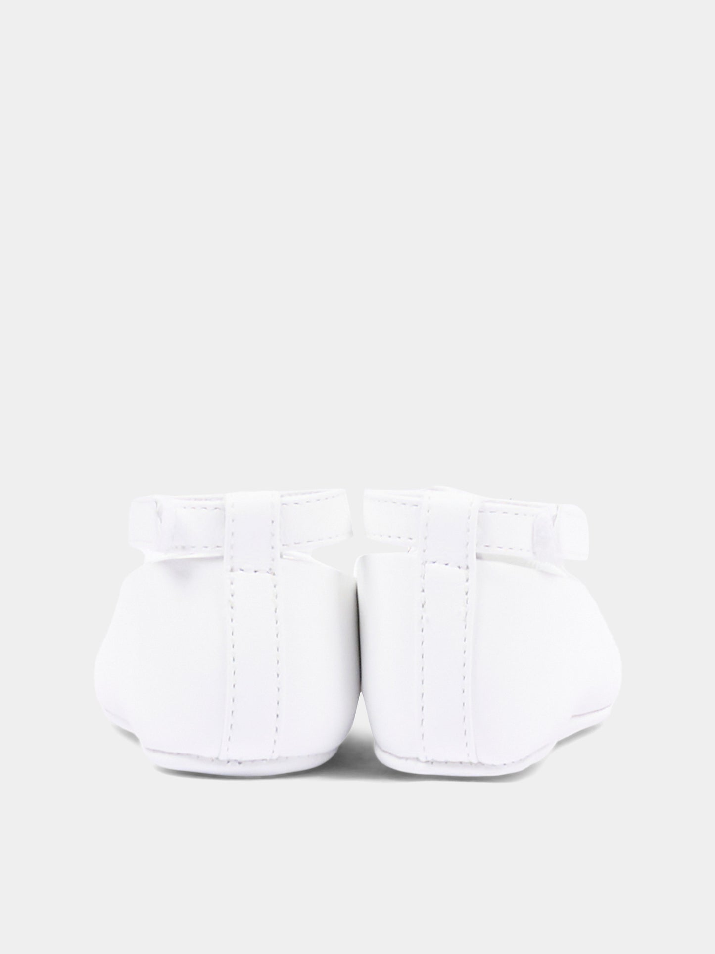 Ballerine bianche per neonata con logo,Dolce & Gabbana Kids,DK0065 AB793 80001