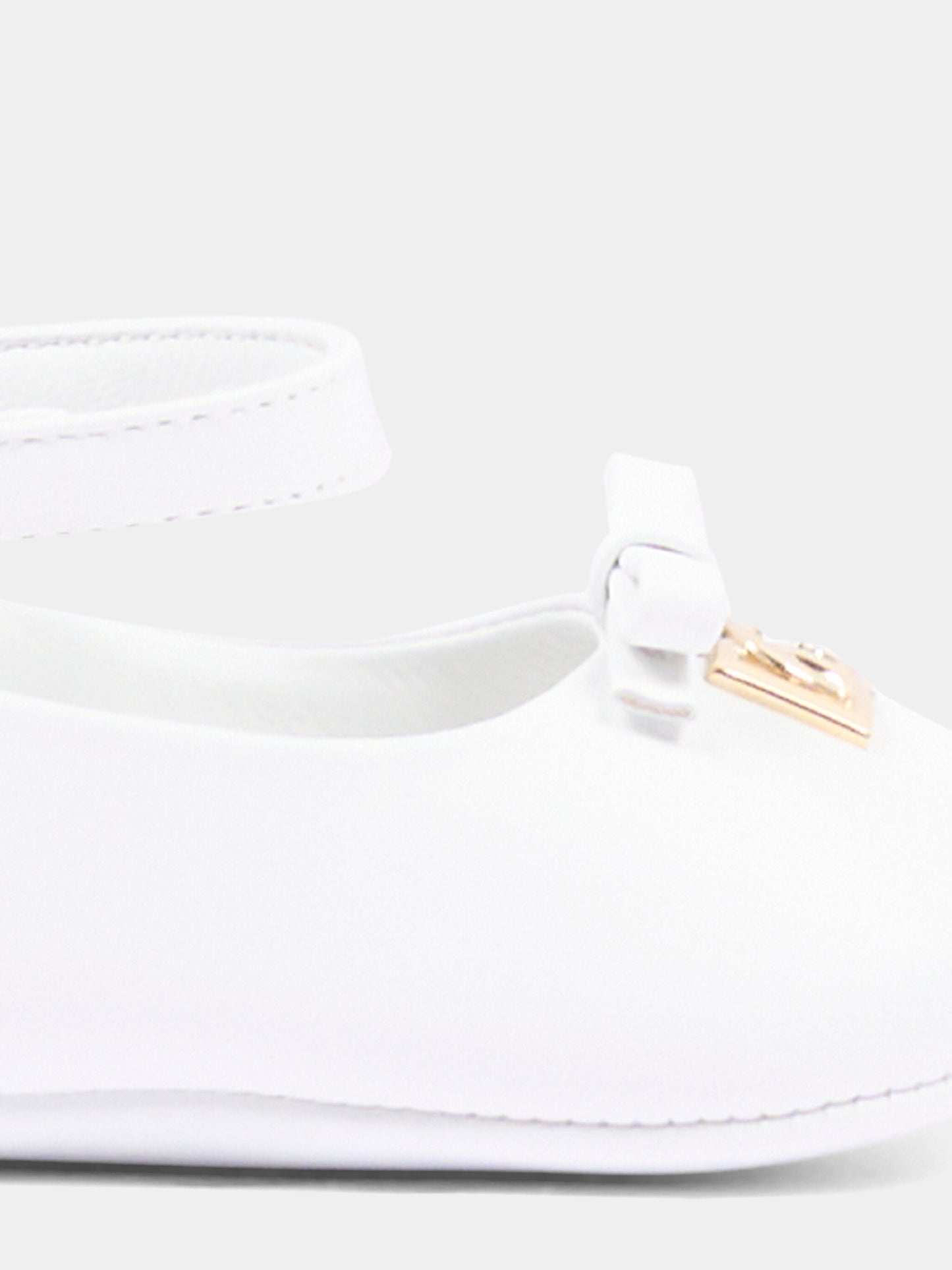 Ballerine bianche per neonata con logo,Dolce & Gabbana Kids,DK0065 AB793 80001