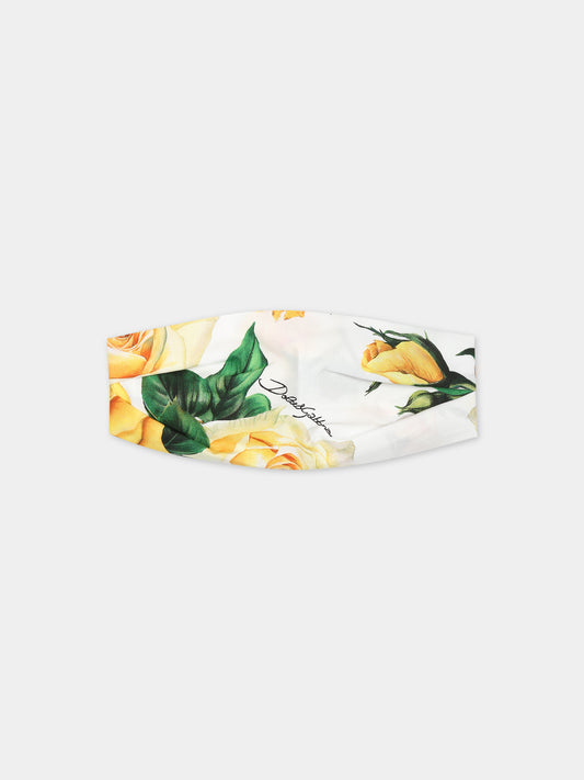 Fascia bianca per neonata a fantasia flowering,Dolce & Gabbana Kids,LN4H91 HS5QR HA3VO