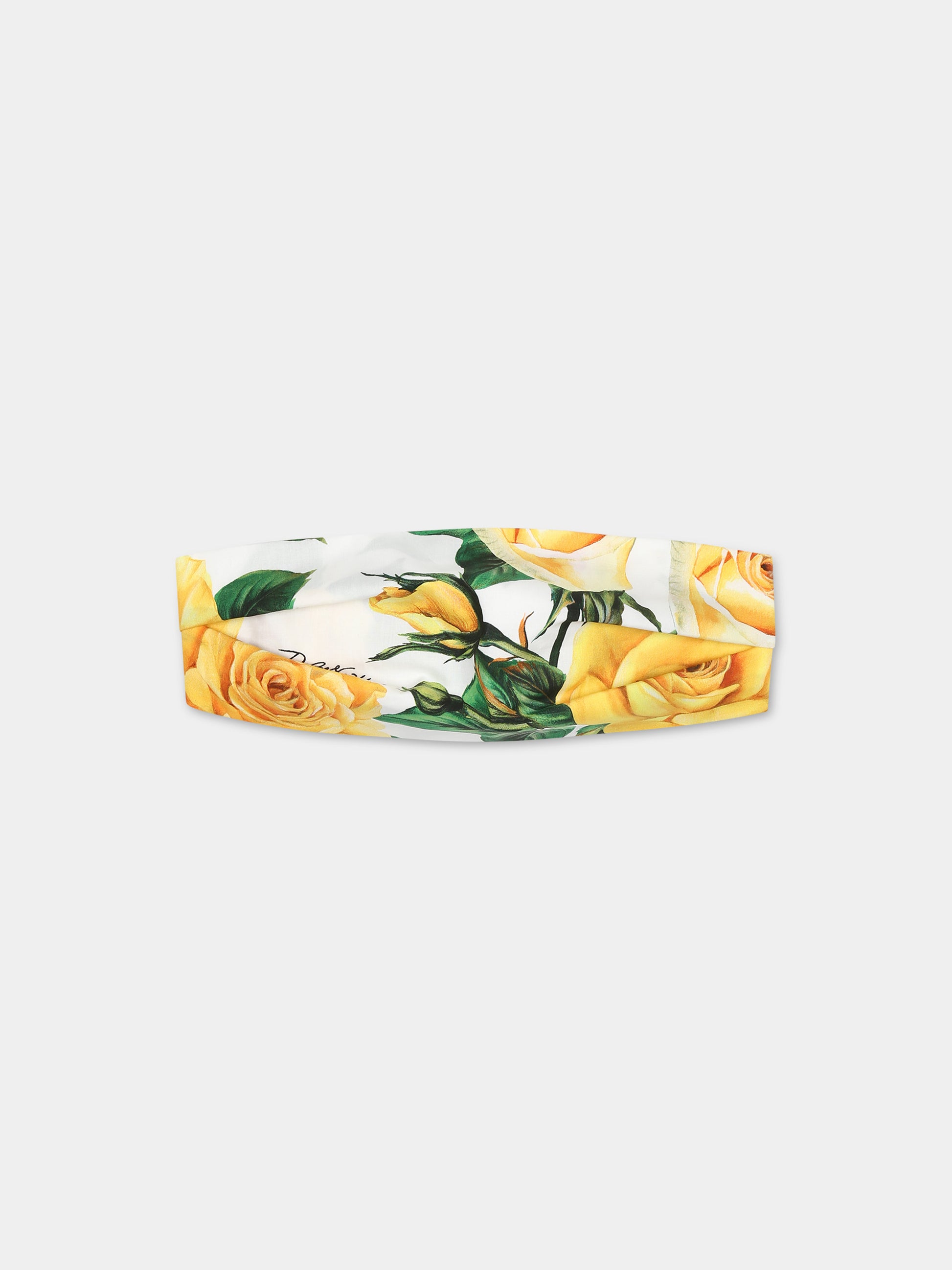 Fascia bianca per bambina a fantasia flowering,Dolce & Gabbana Kids,LB4H91 HS5QR HA3VO