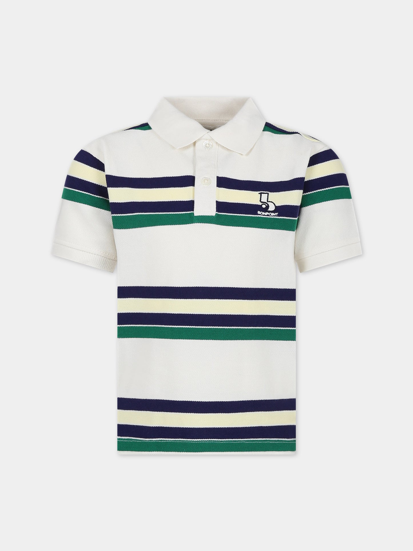 Polo avorio per bambini con logo,Bonpoint,S04BTSK00018 204
