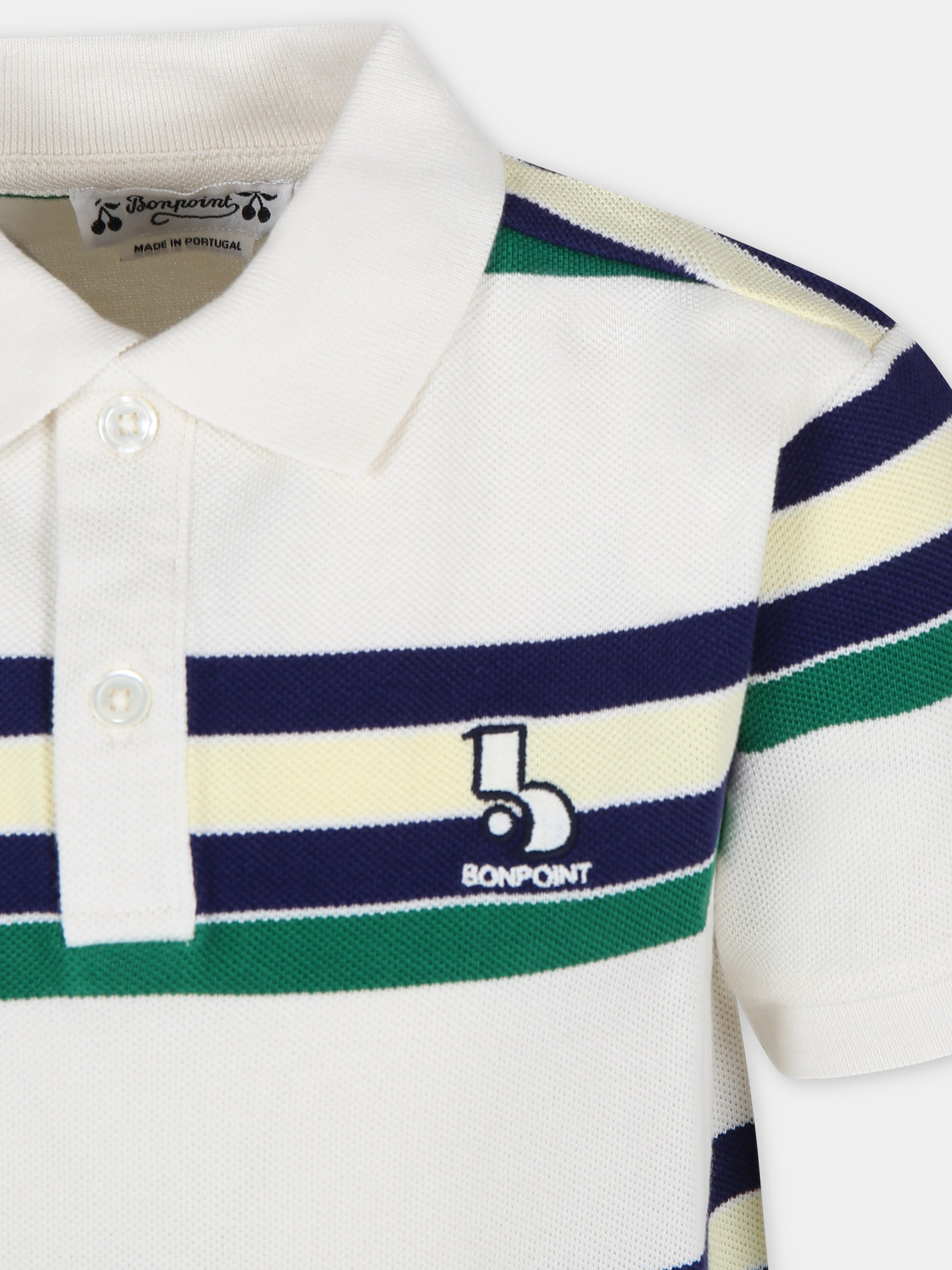 Polo avorio per bambini con logo,Bonpoint,S04BTSK00018 204