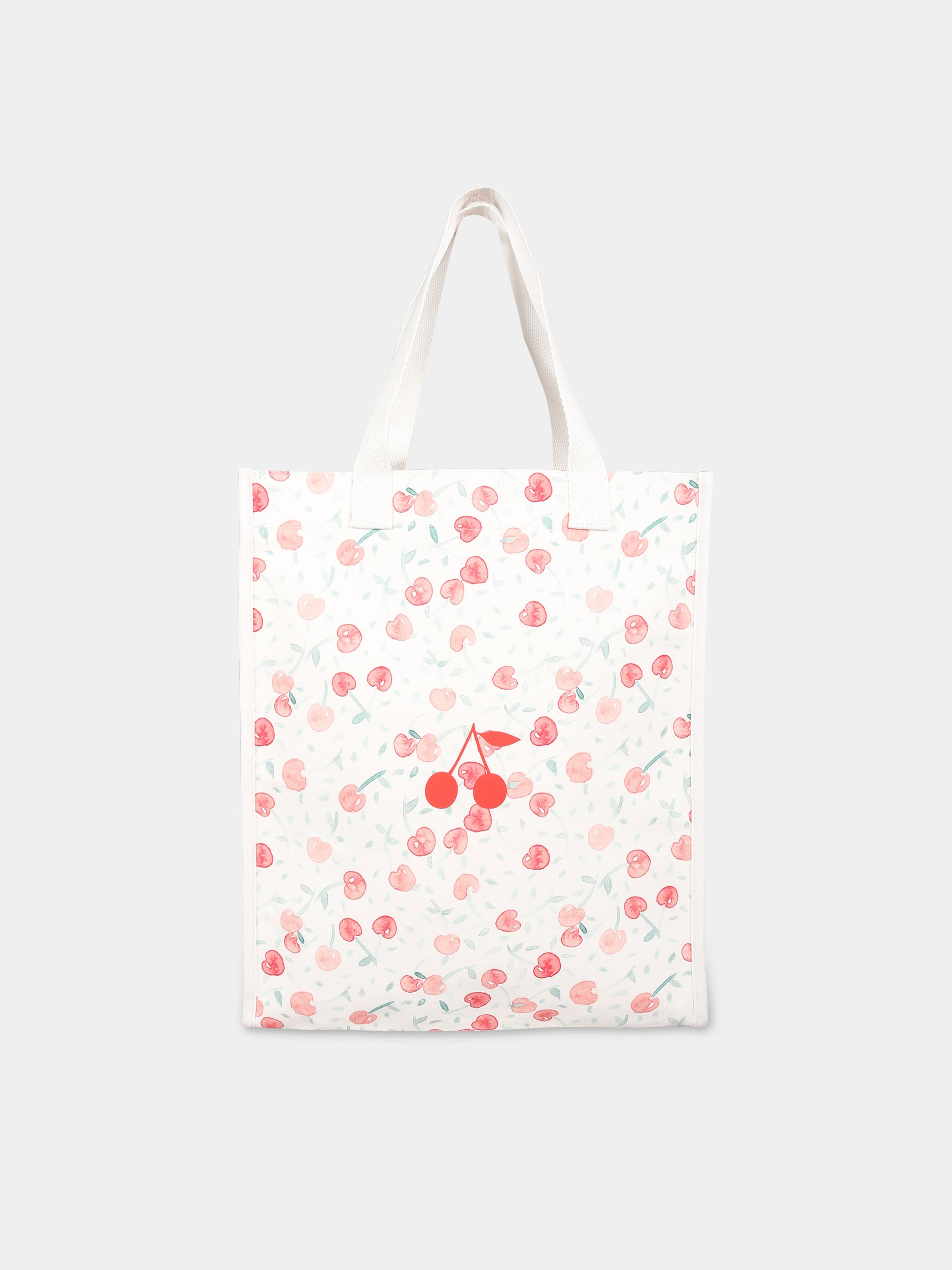 Borsa avorio per bambina con iconiche ciliegie,Bonpoint,S04GBAW00009 002