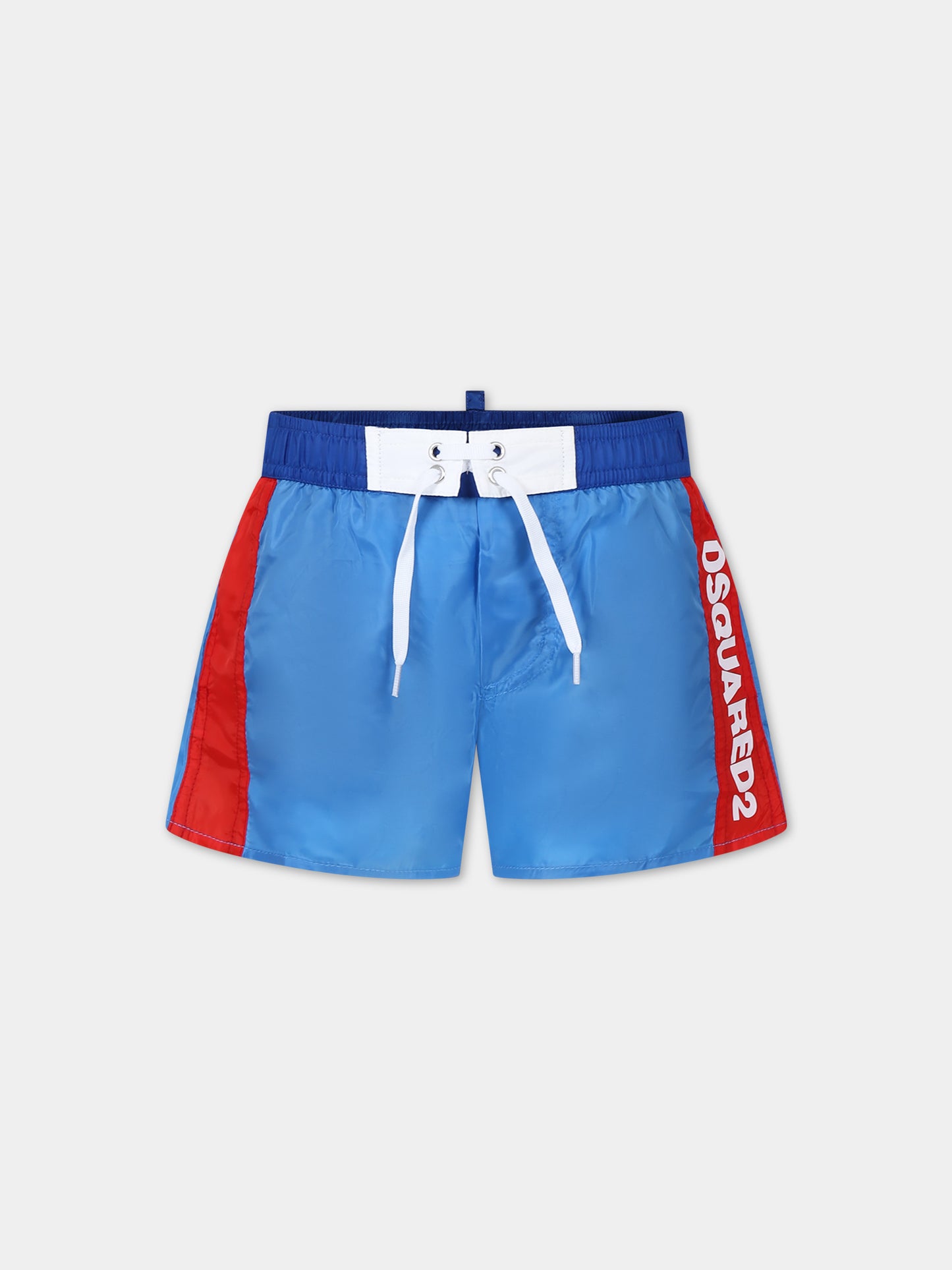 Boxer mare celeste per bambino con logo,Dsquared2,DQ2323 D0A9E D2M97M DQ826