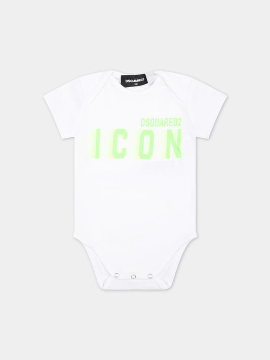 Body bianco per neonato con logo,Dsquared2,DQ2399 D0A8U D2U174B DQ10Y
