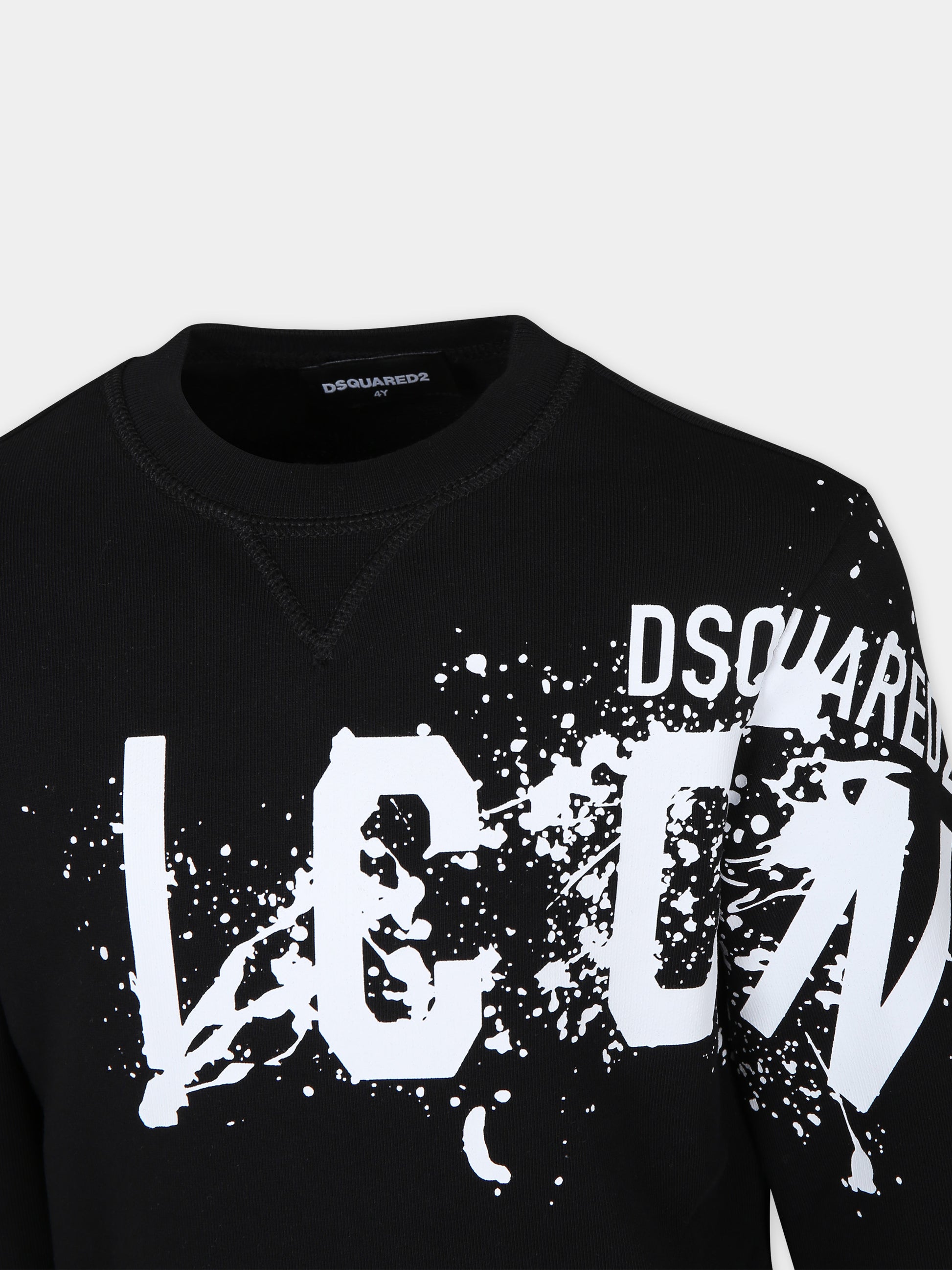 Felpa nera per bambino con logo,Dsquared2,DQ2424 D009B D2S818U DQ900