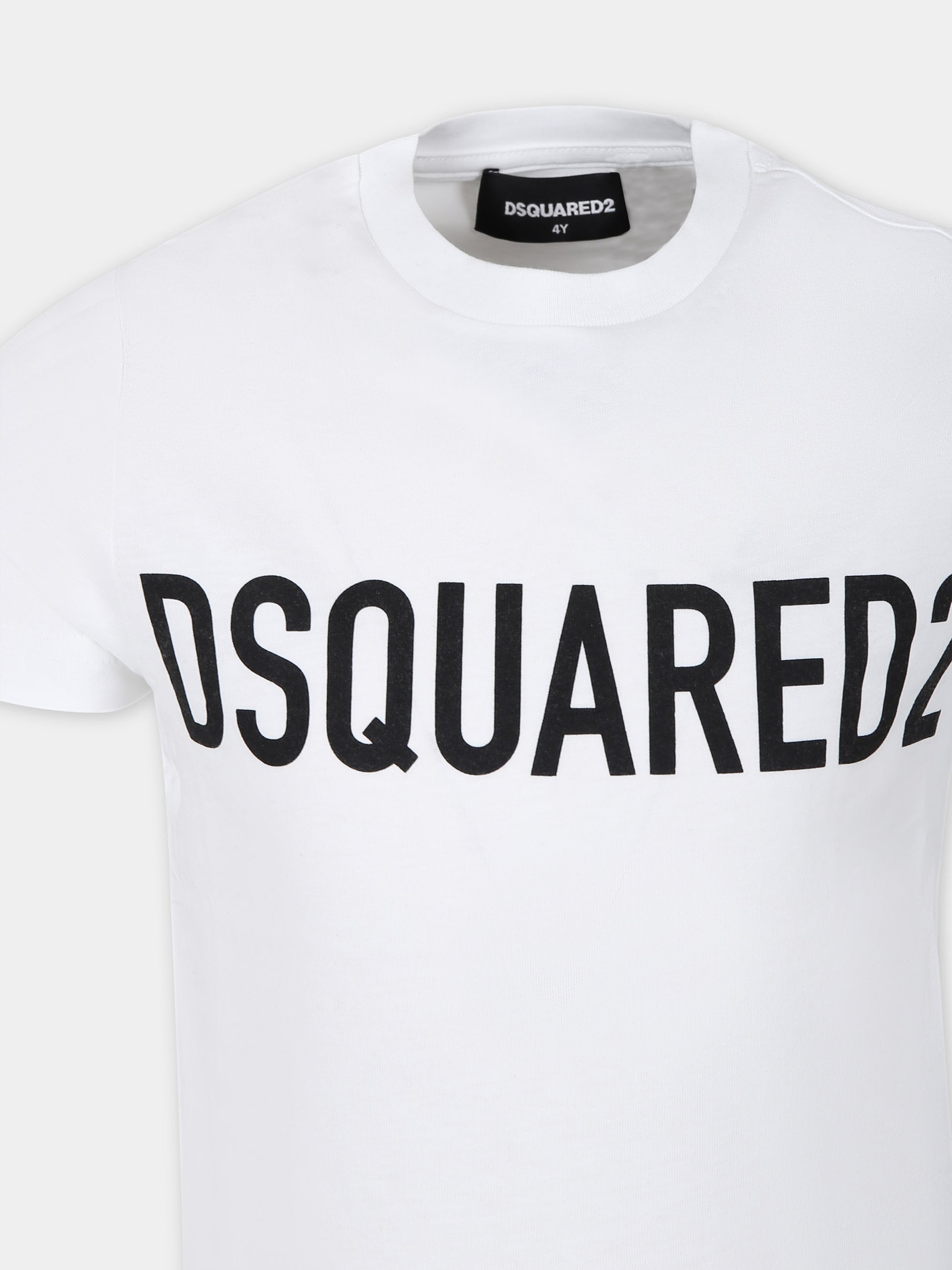 T-shirt bianca per bambino con logo,Dsquared2,DQ1832 D0A4C D2T971U DQ100