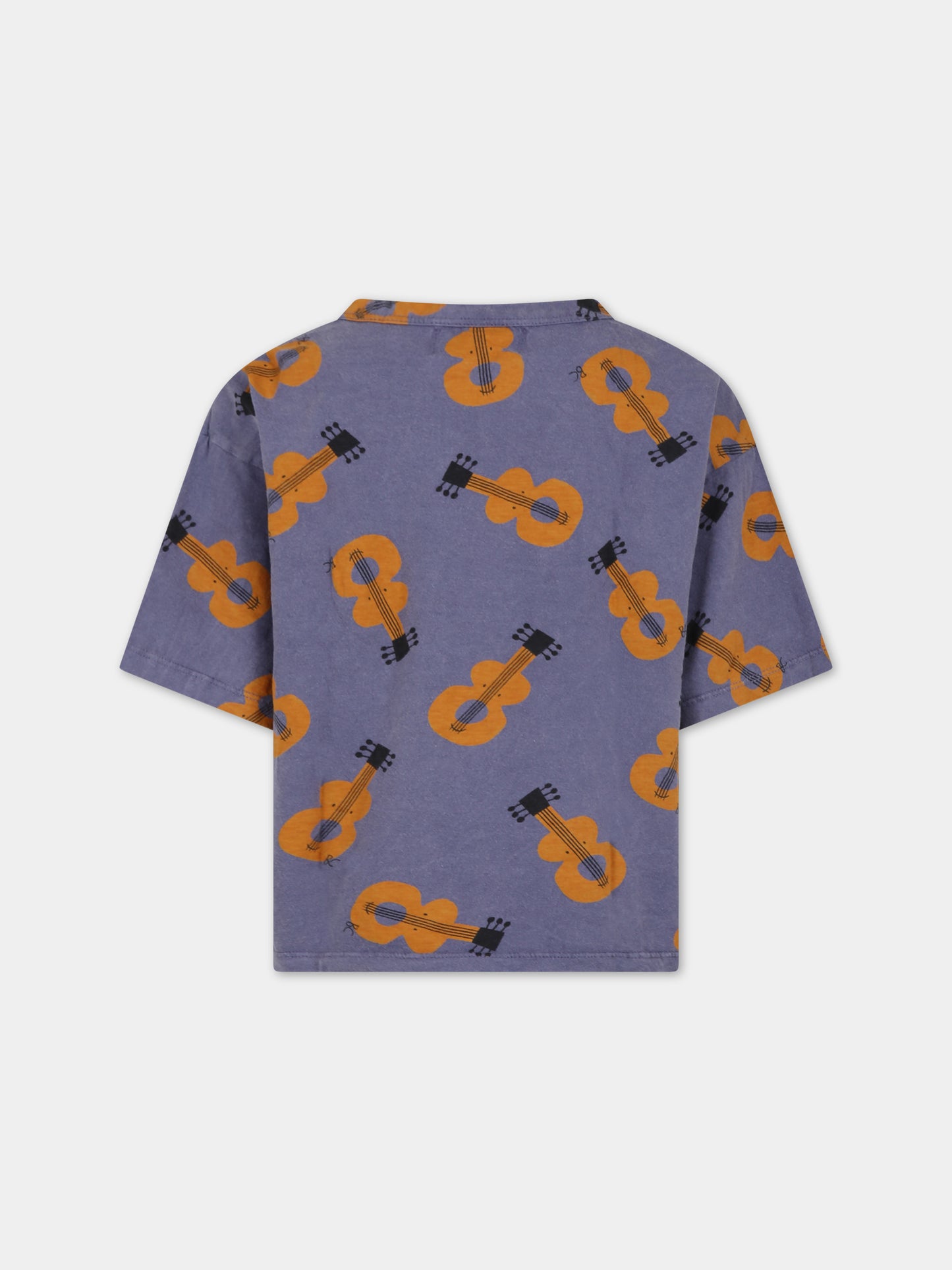 T-shirt viola per bambini con chitarre,Bobo Choses,124AC014
