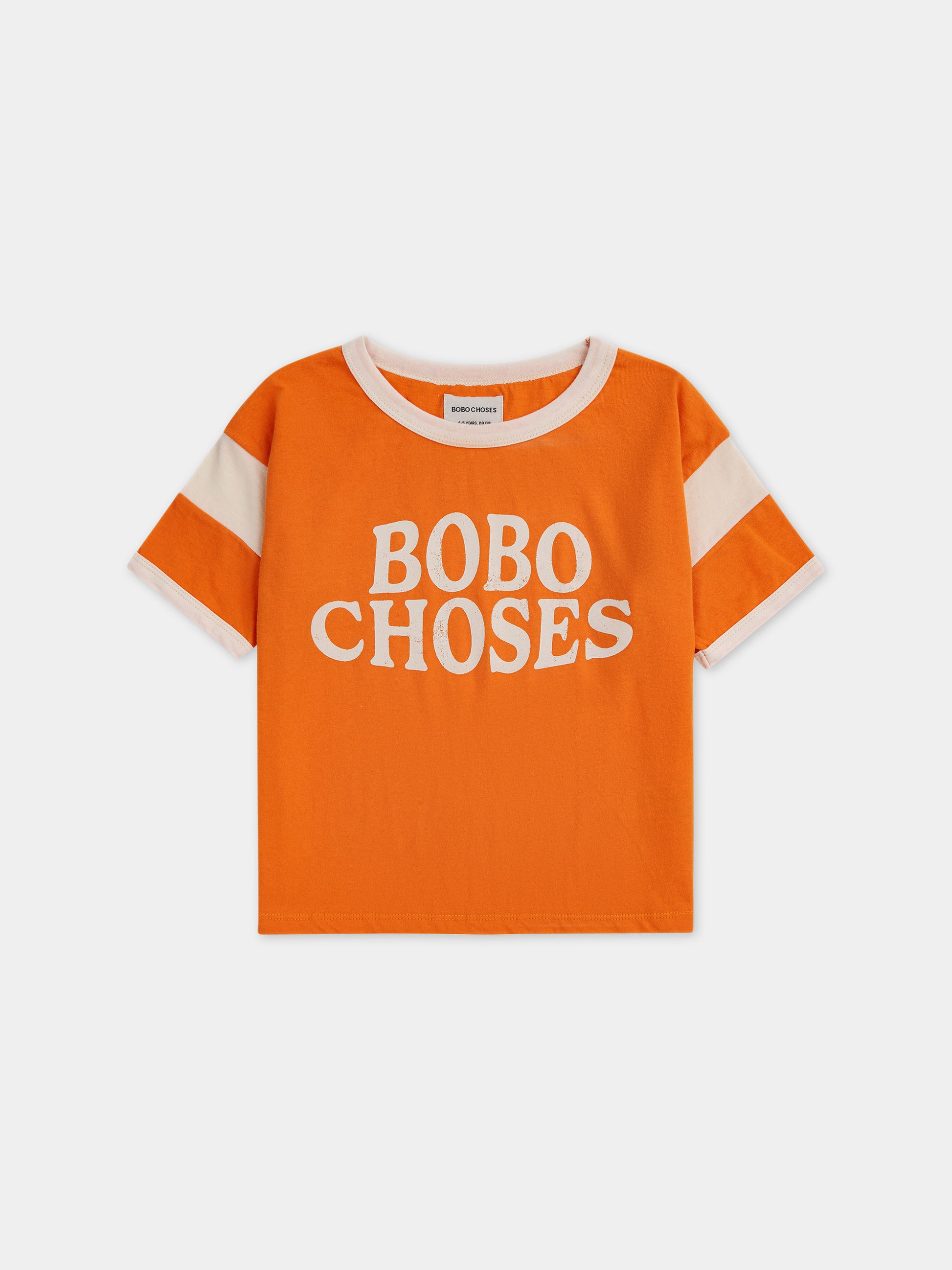 T-shirt arancione per bambini con logo,Bobo Choses,124AC016