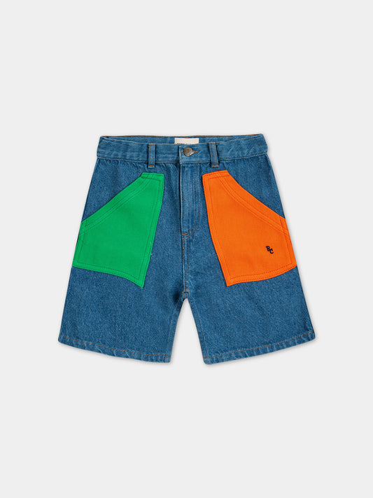 Shorts denim con tasche colorate per bambino,Bobo Choses,124AC086