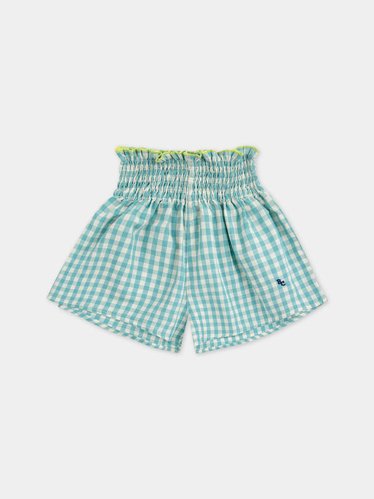 Shorts Vichy per bambina con logo,Bobo Choses,124AC076