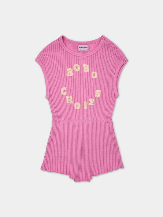 Tuta rosa per bambina con logo,Bobo Choses,124AC120