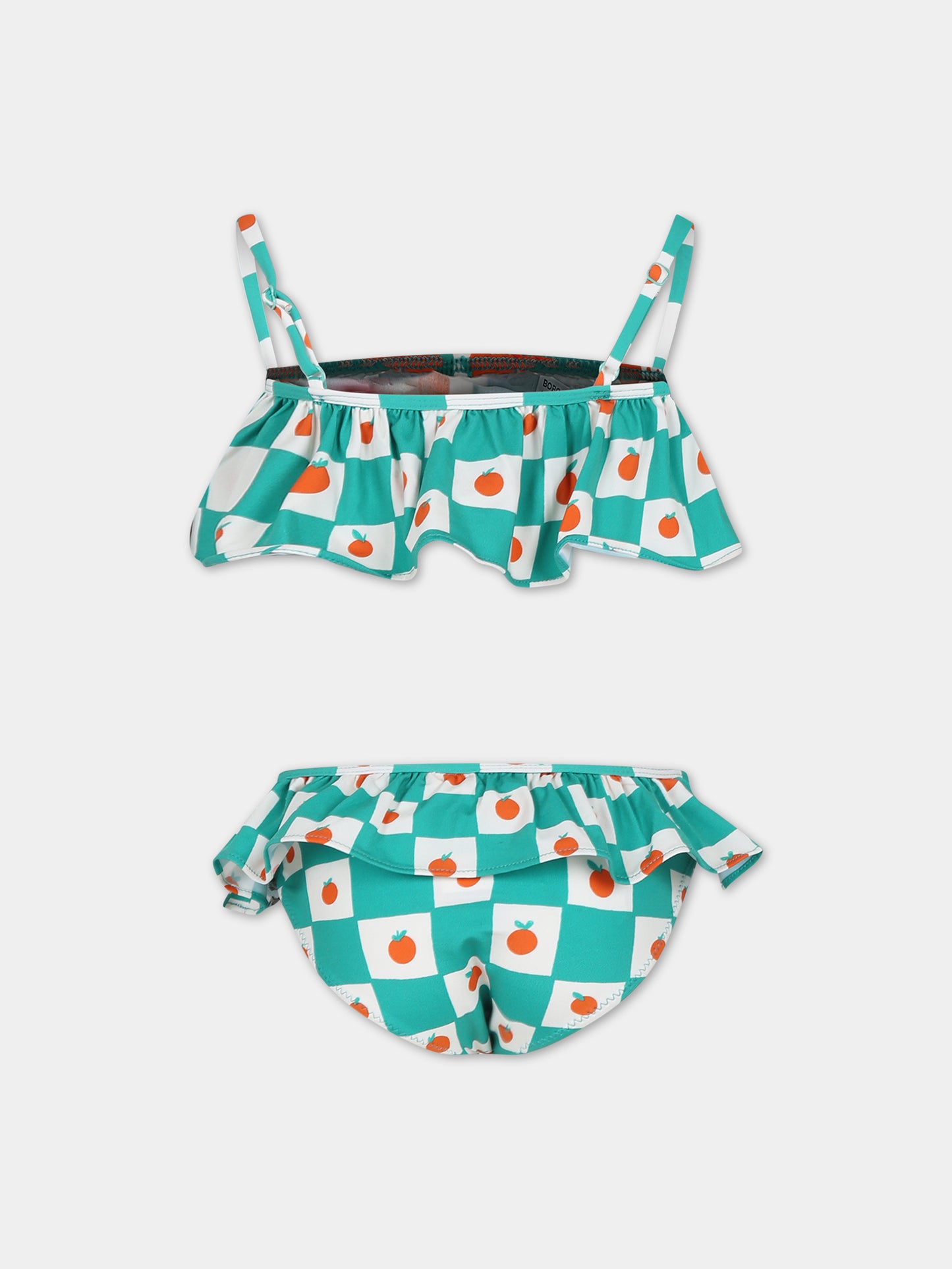 Bikini verde per bambina con pomodori,Bobo Choses,124AC146