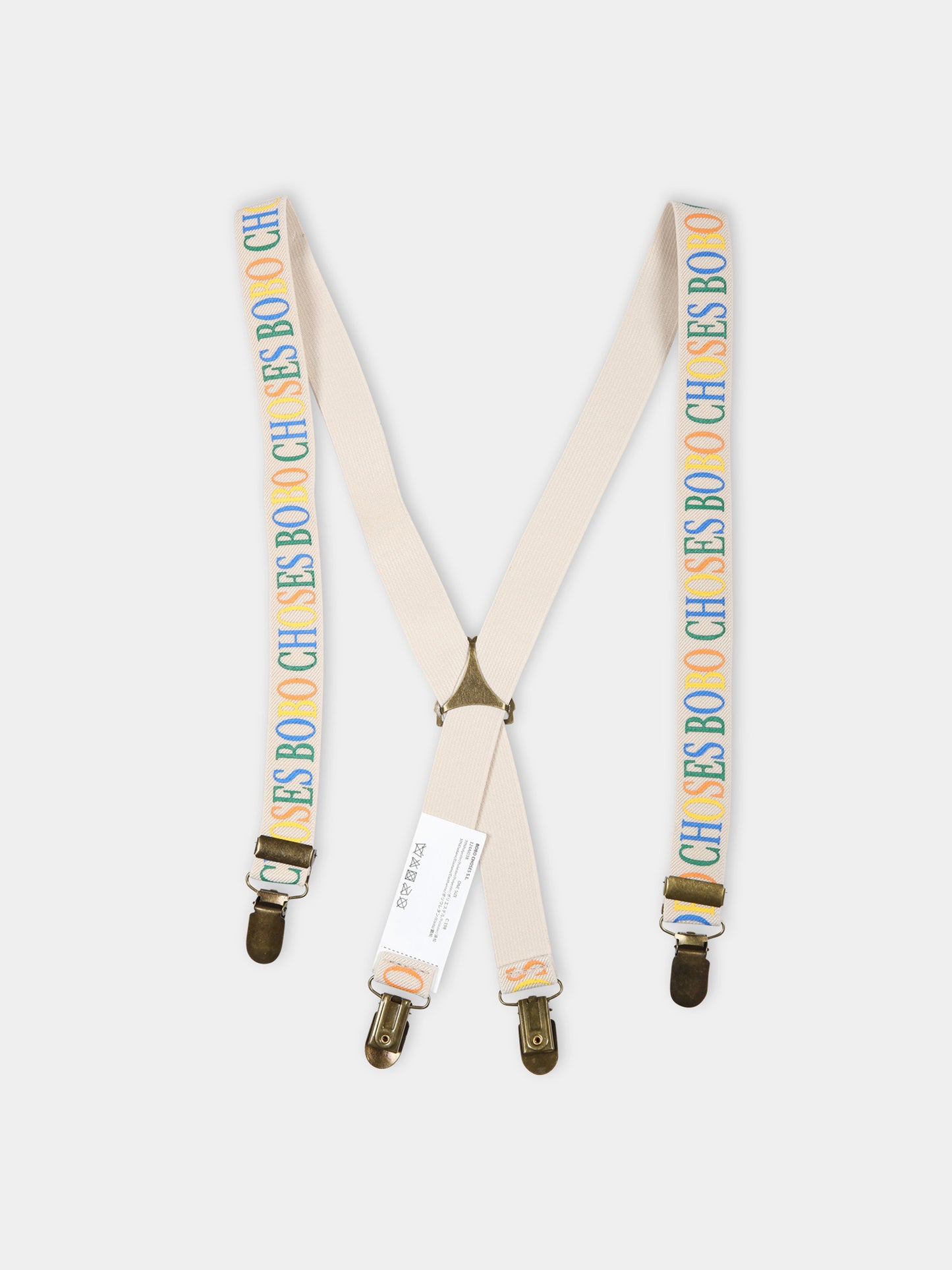 Bretelle avorio per bambino con logo,Bobo Choses,124AI038