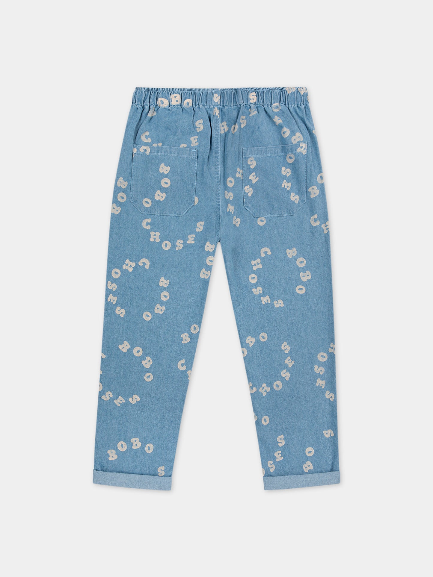 Jeans in denim per bambini con logo all-over,Bobo Choses,124AC117