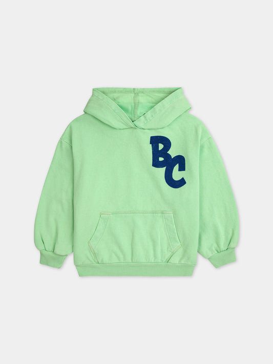 Felpa verde per bambini con logo multicolor,Bobo Choses,124AC056