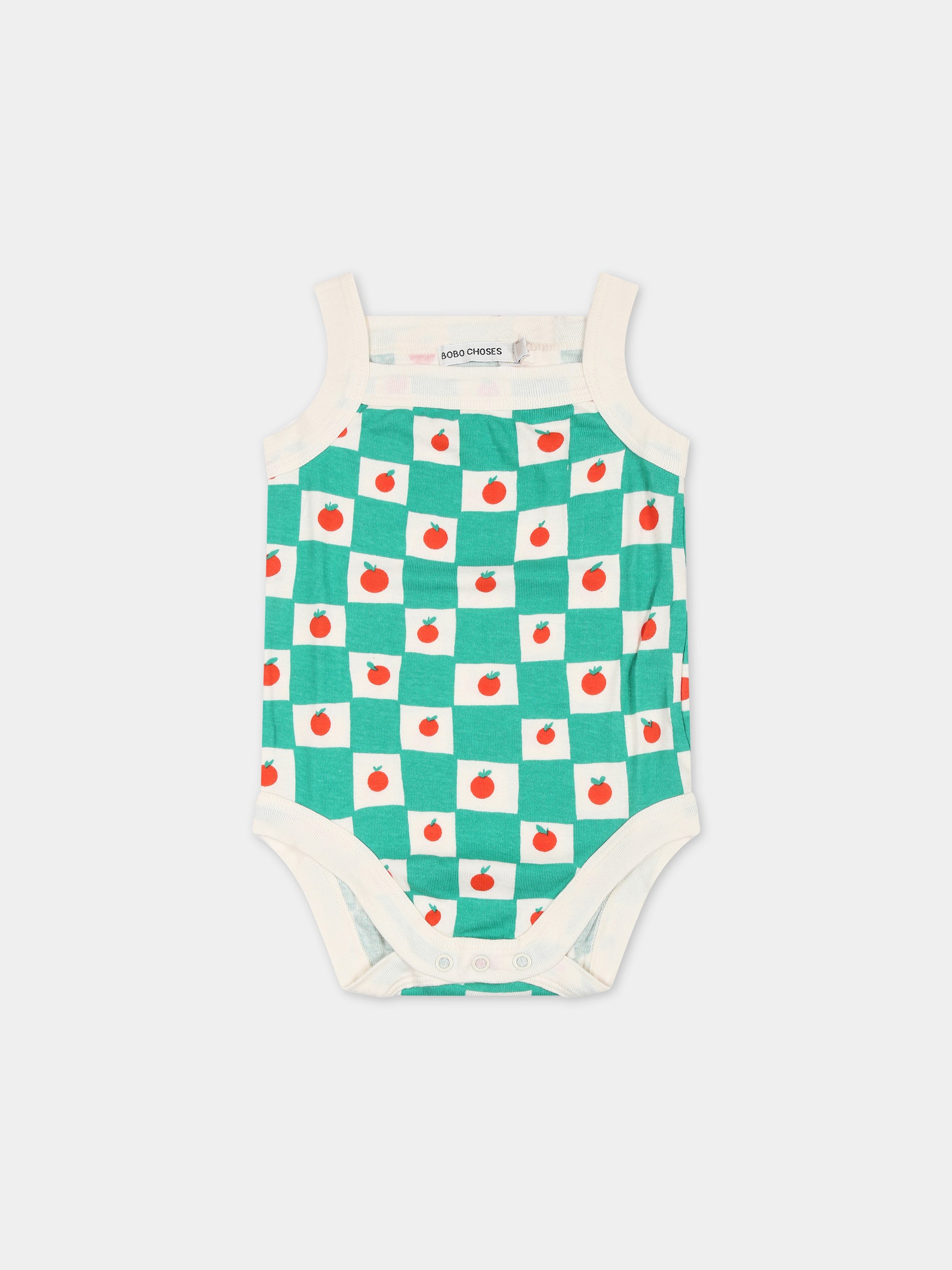 Body verde per neonati con pomodori,Bobo Choses,124AB042