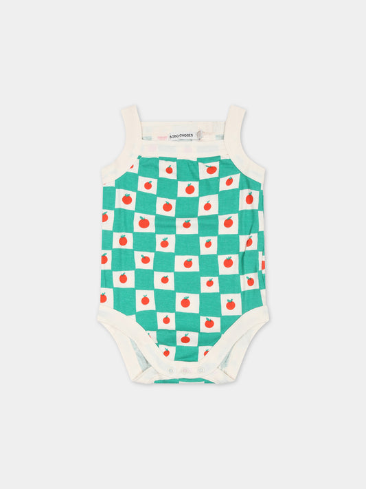 Body verde per neonati con pomodori,Bobo Choses,124AB042