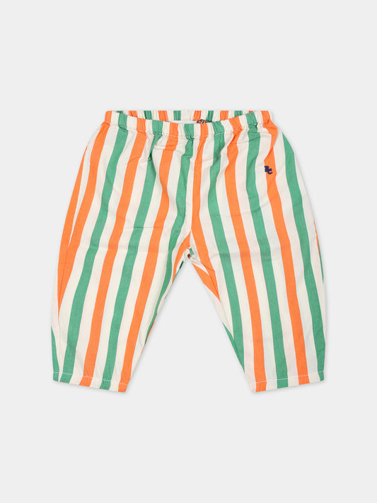 Pantaloni avorio per neonati con logo,Bobo Choses,124AB059
